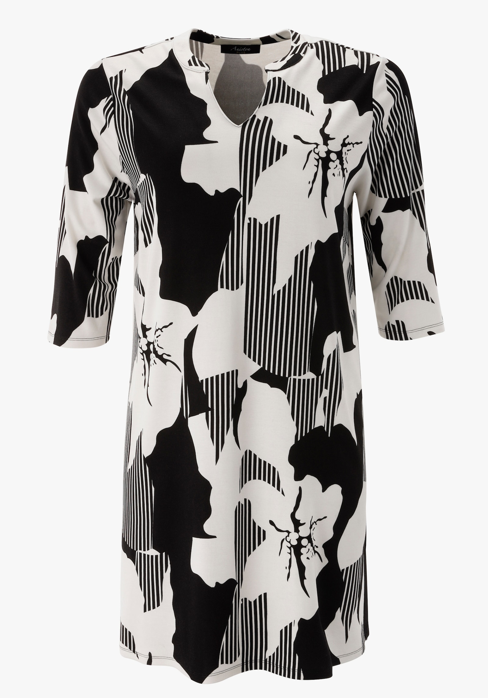 Aniston PLUS Jerseykleid - schwarz-weiß