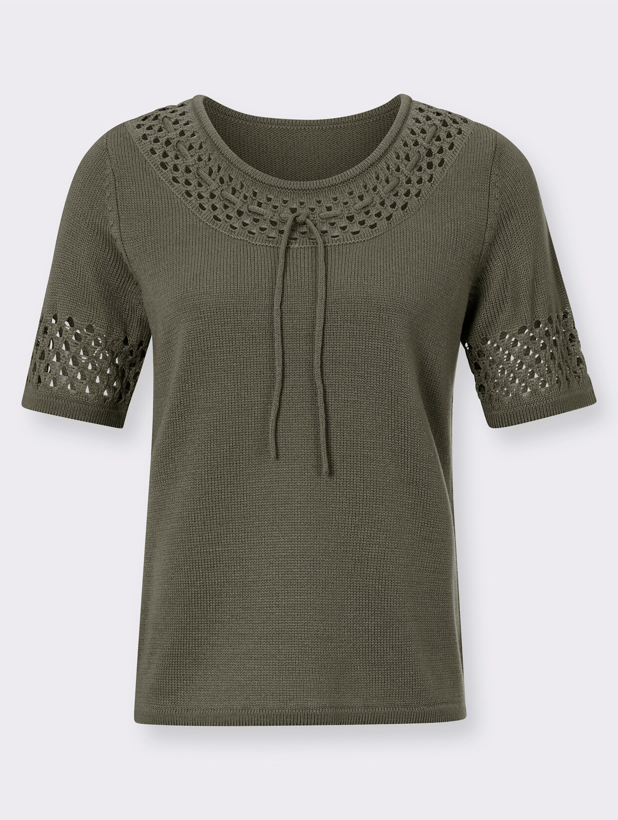 Svetr s krátkým rukávem - khaki