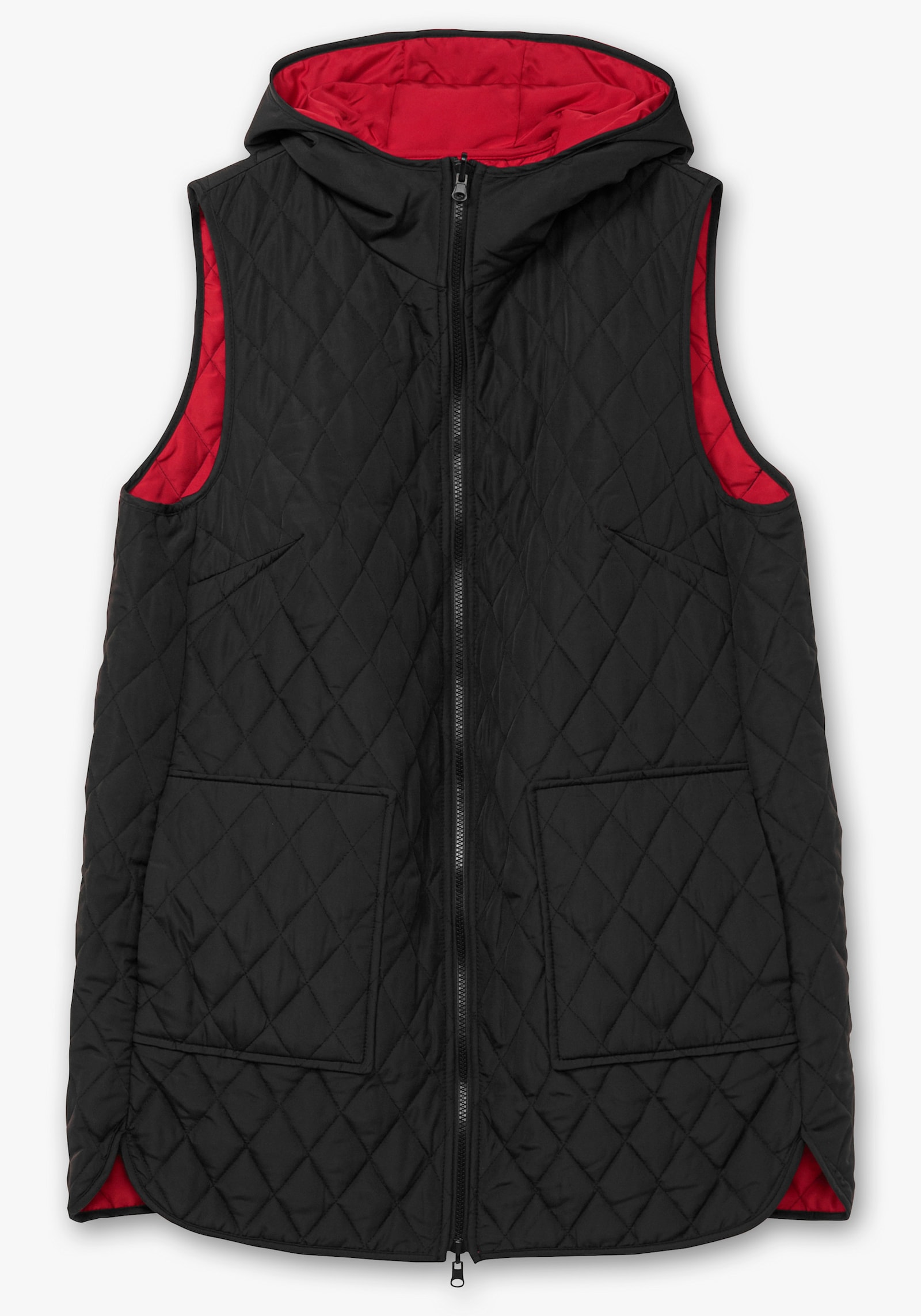 Wendeweste mit Kapuze - rot-schwarz