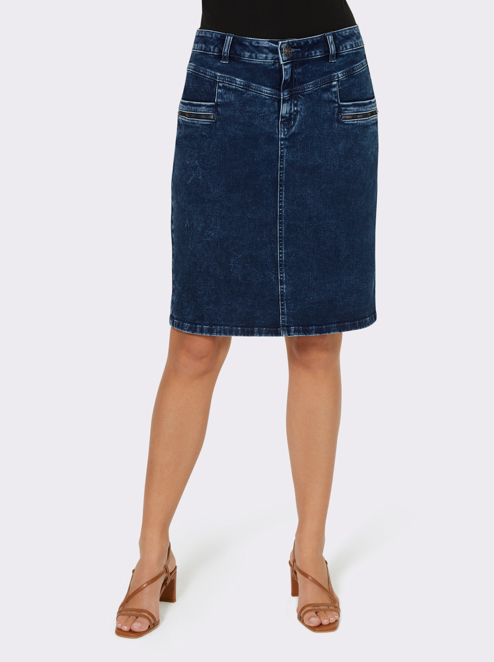 heine Jupe en jeans avec glissière invisible - bleu délavé