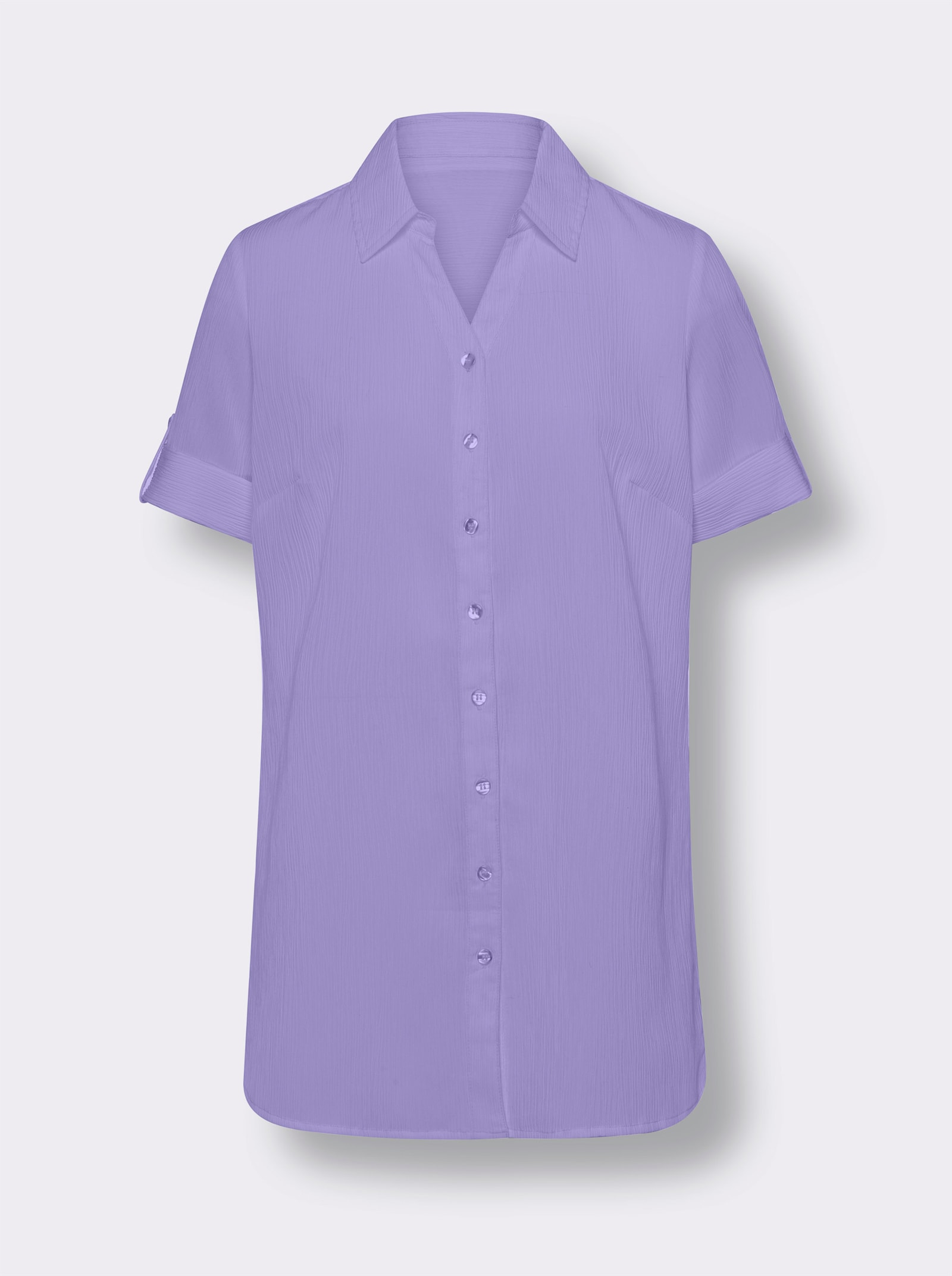 Longbluse in Crêpe-Qualität - lavendel