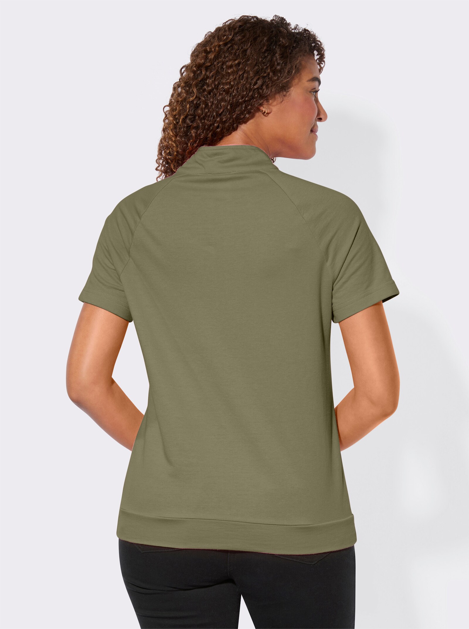 Sweatshirt mit überschnittenen Schultern - khaki