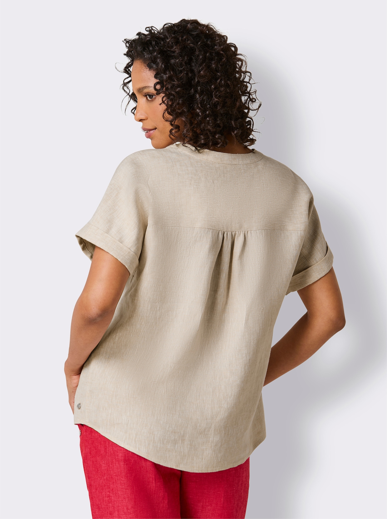 CREATION L PREMIUM Leinenbluse - sand-meliert