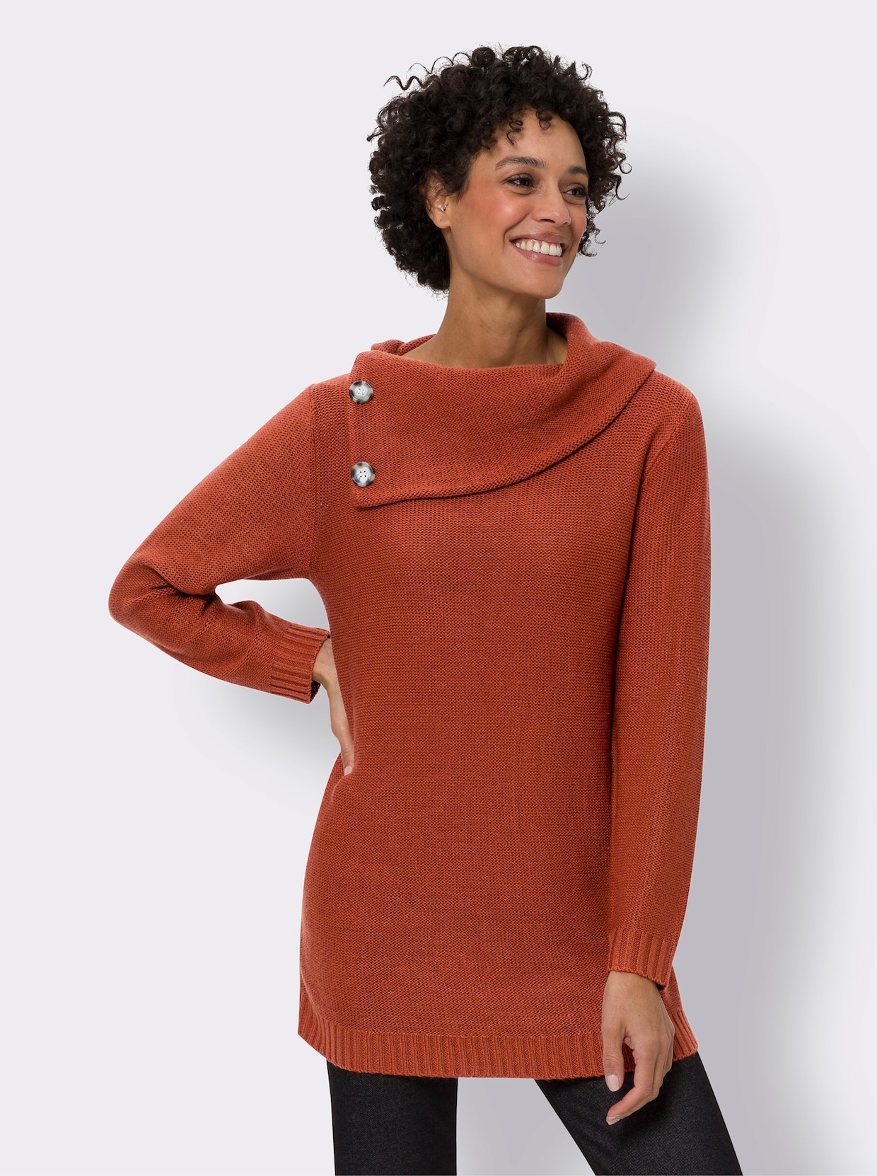 Lange pullover - roestrood