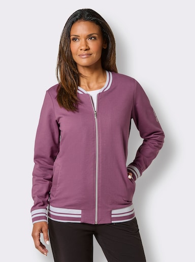 feel good Jacke im College-Look - violett-weiß