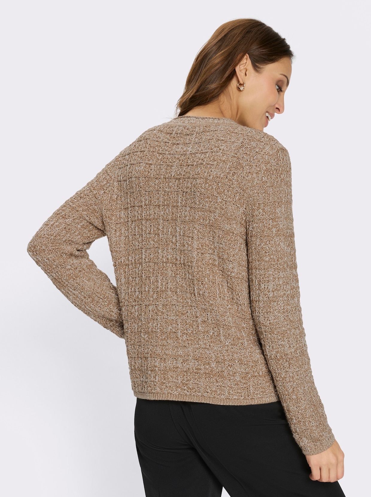 Strickjacke - camel-ecru-meliert