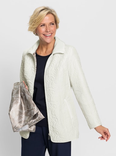 Steppjacke mit Schal - ecru