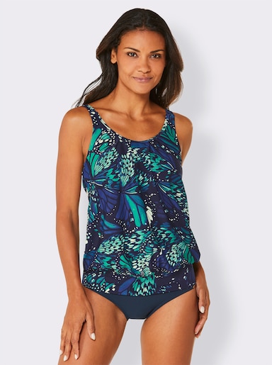 feel good Tankini-Oberteil mit Schmetterling-Druck - marine-royalblau-bedruckt