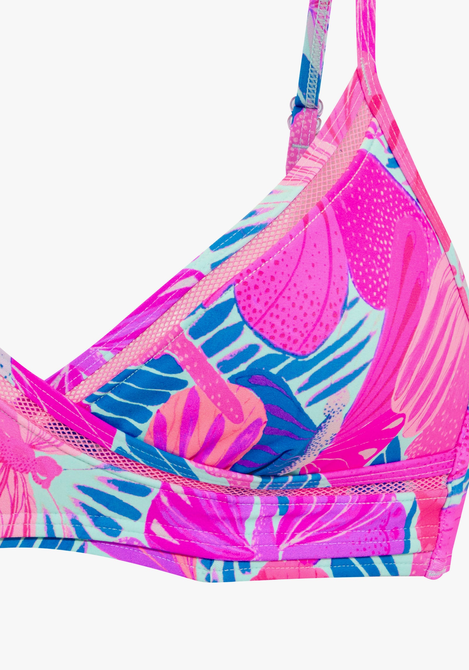 Sunseeker Triangel-Bikini-Top - pink-blau bedruckt