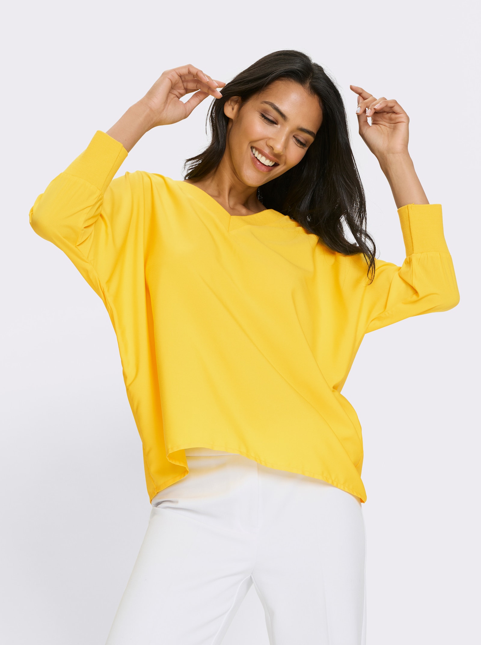 Navliek. blúzka,nadrozm.strih - žiarivá žltá