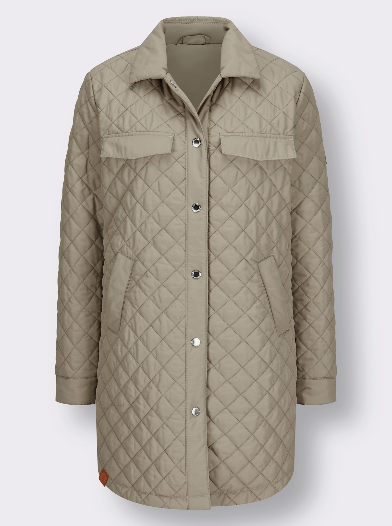 Tussenjack met drukknoopsluiting - leem