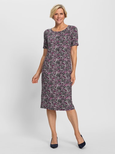 Jerseykleid im floralen Dessin - erika-ecru-bedruckt