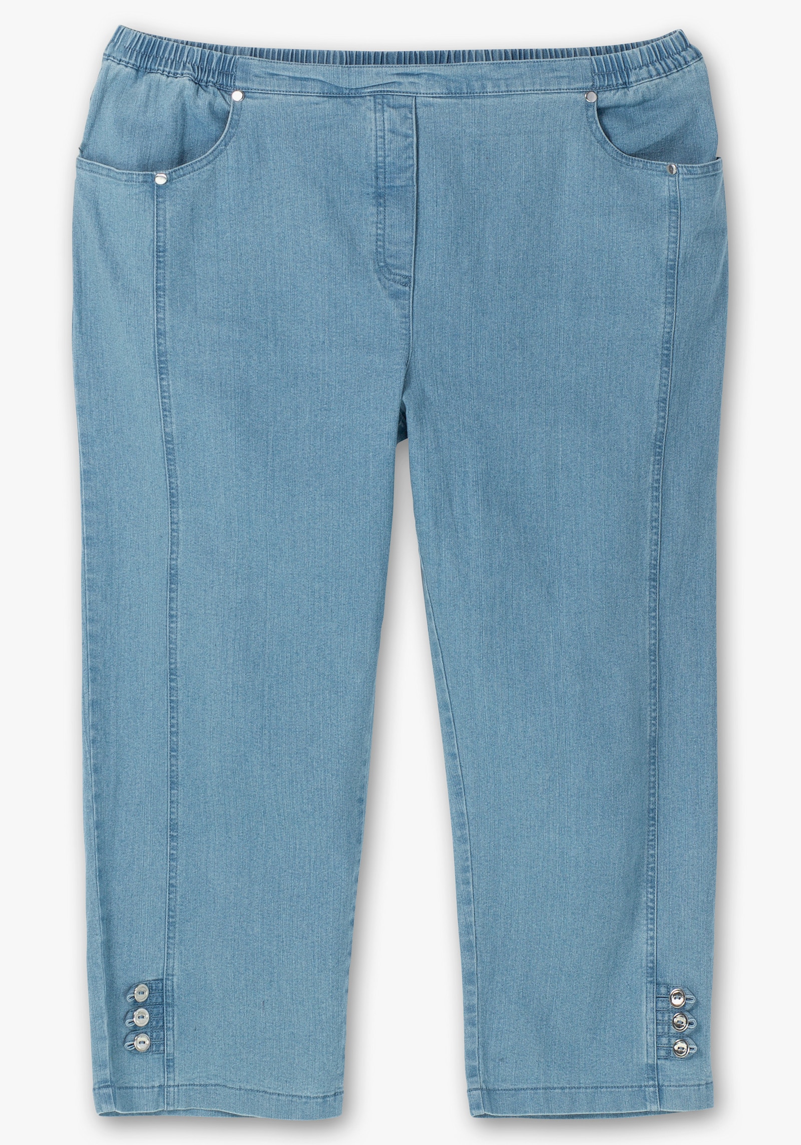 7/8-Jeans mit Zierriegel am Abschluss - blue-bleached