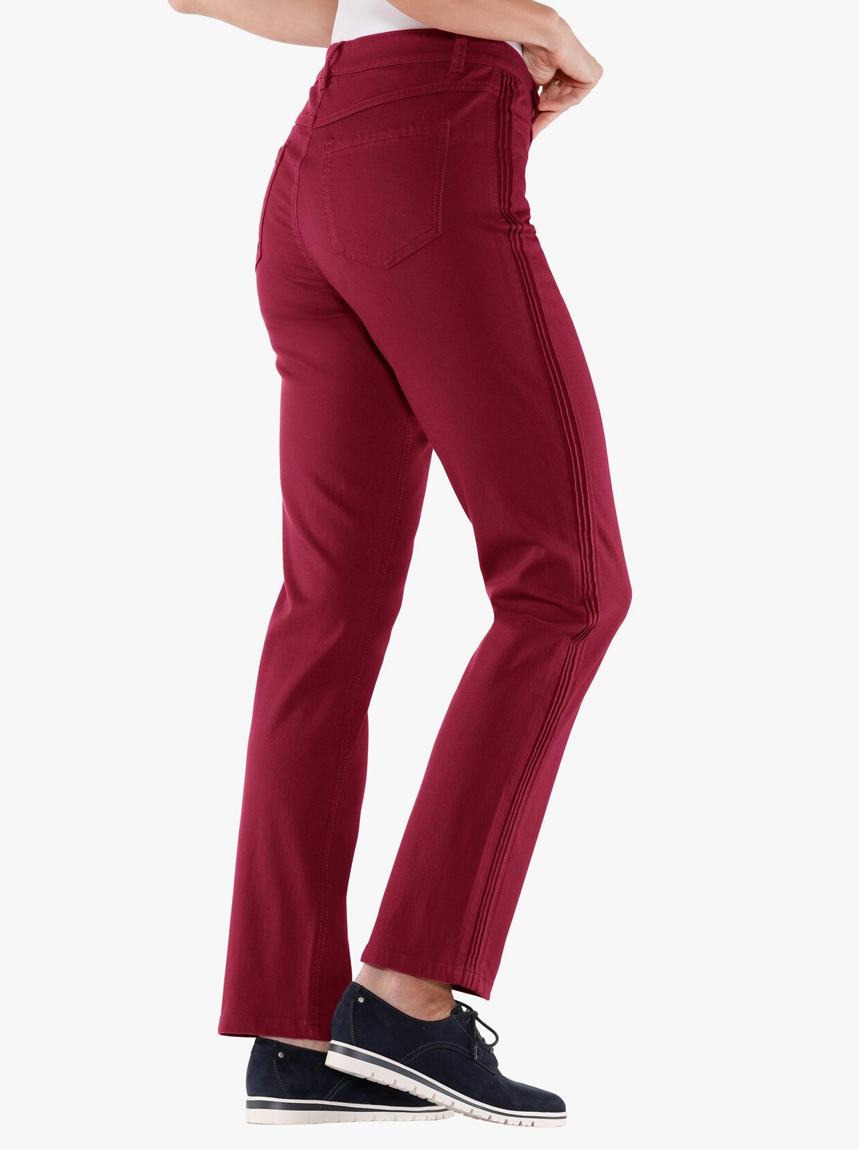 Strečové kalhoty - tmavěčervená