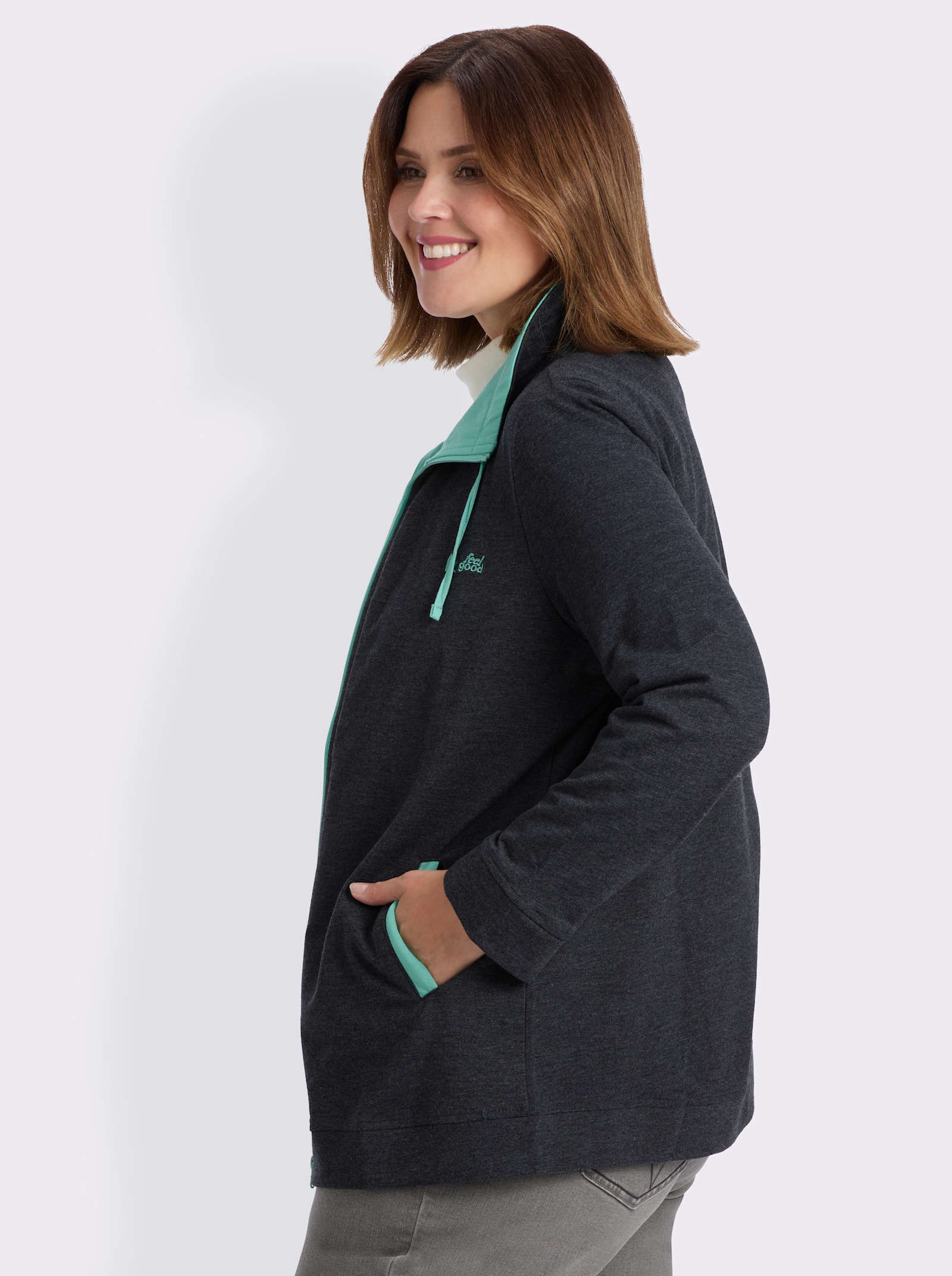 feel good Jacke - marine-meliert