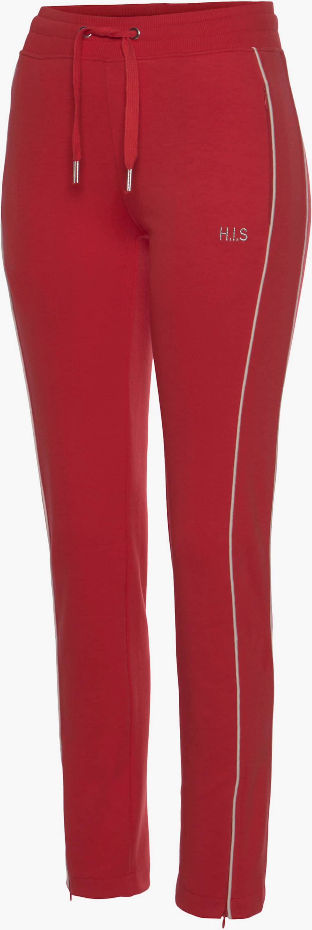H.I.S Pantalon molletonné - rouge