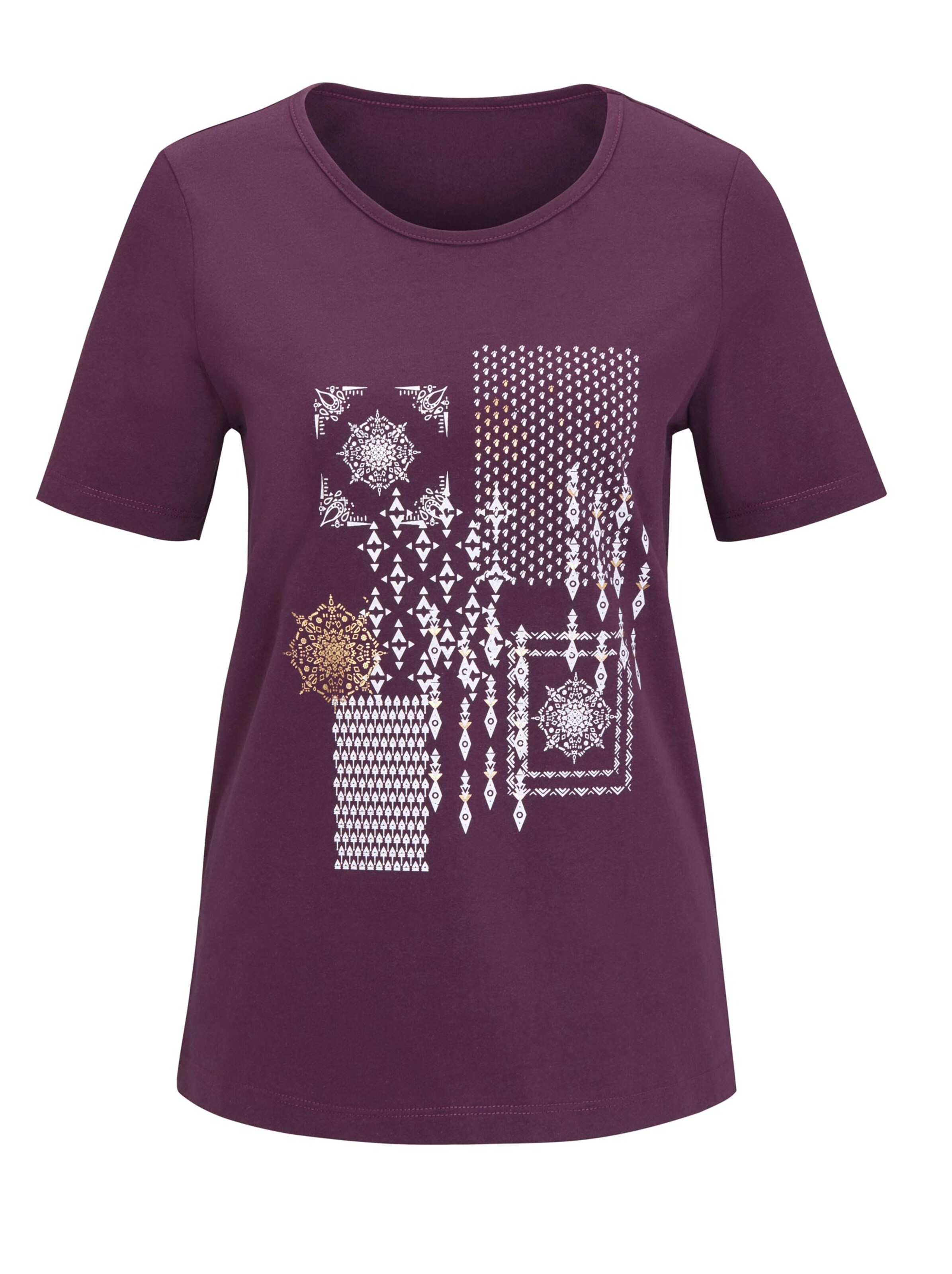 Shirt - aubergine-gemustert