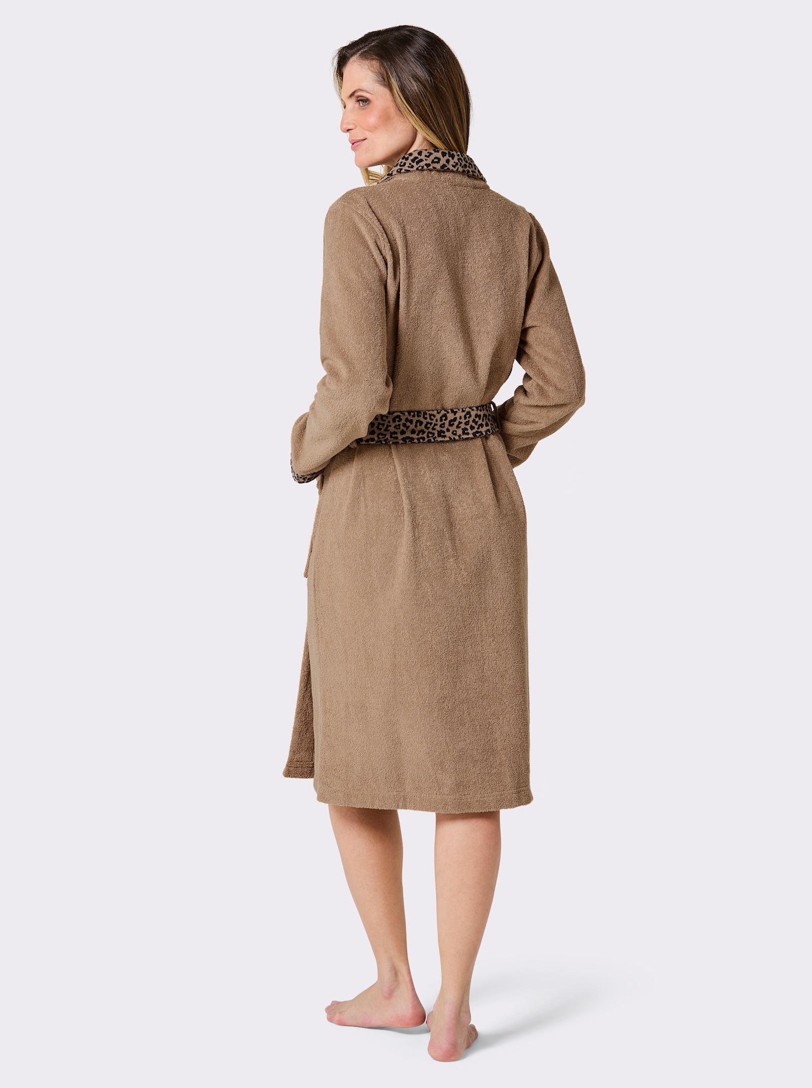 feel good Bademantel - camel-schwarz