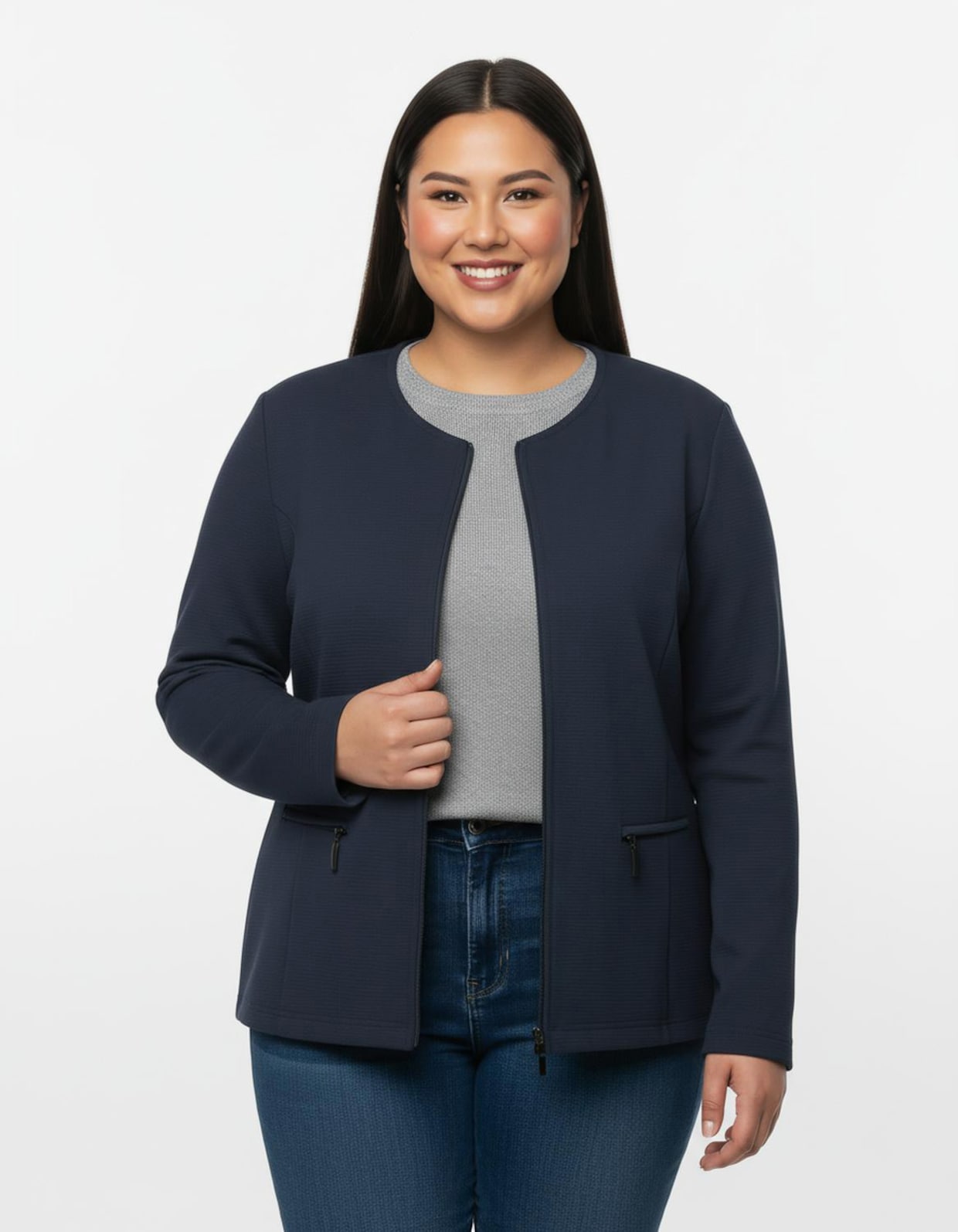 Shirtblazer in Ripp-Optik - marine