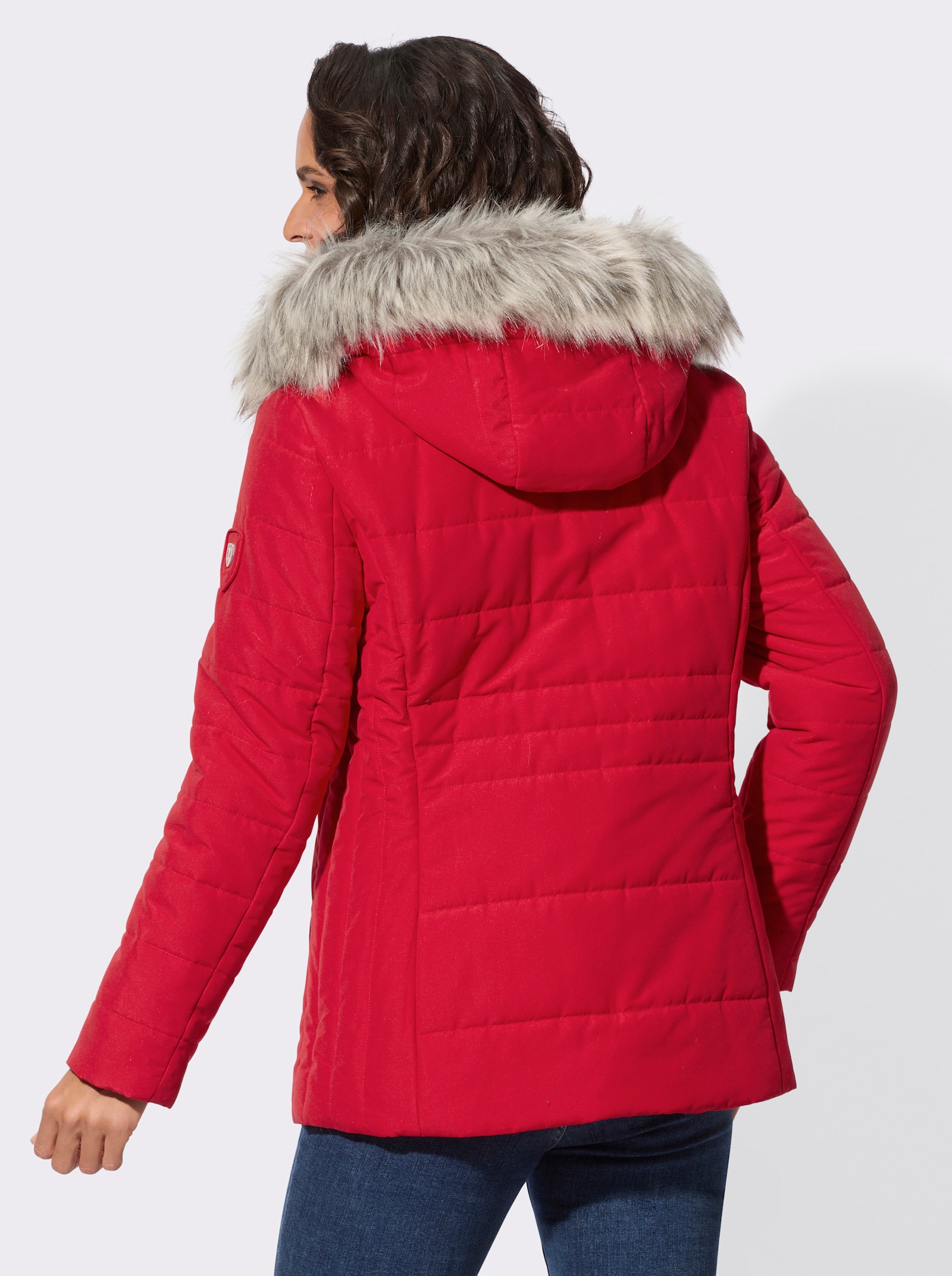 Outdoorjacke mit abnehmbarer Kapuze - rot