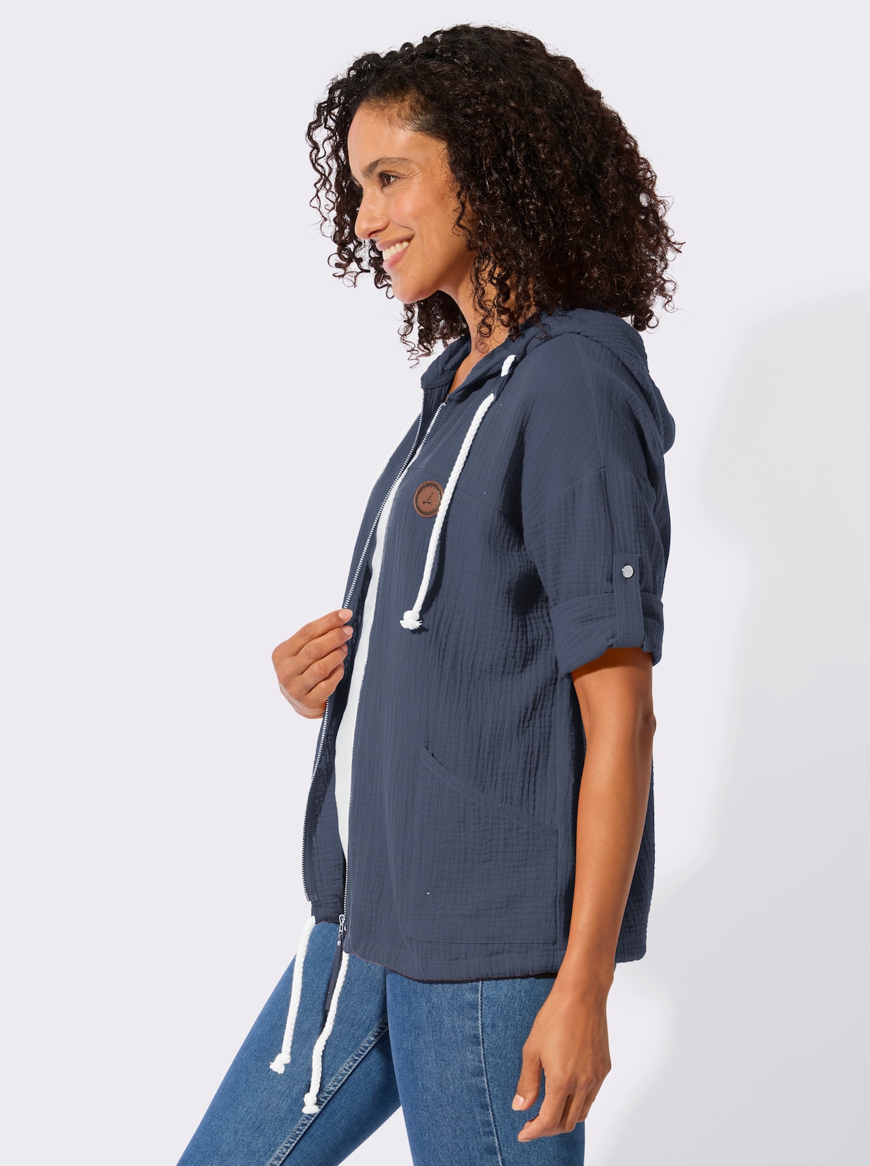 Blusenjacke - rauchblau