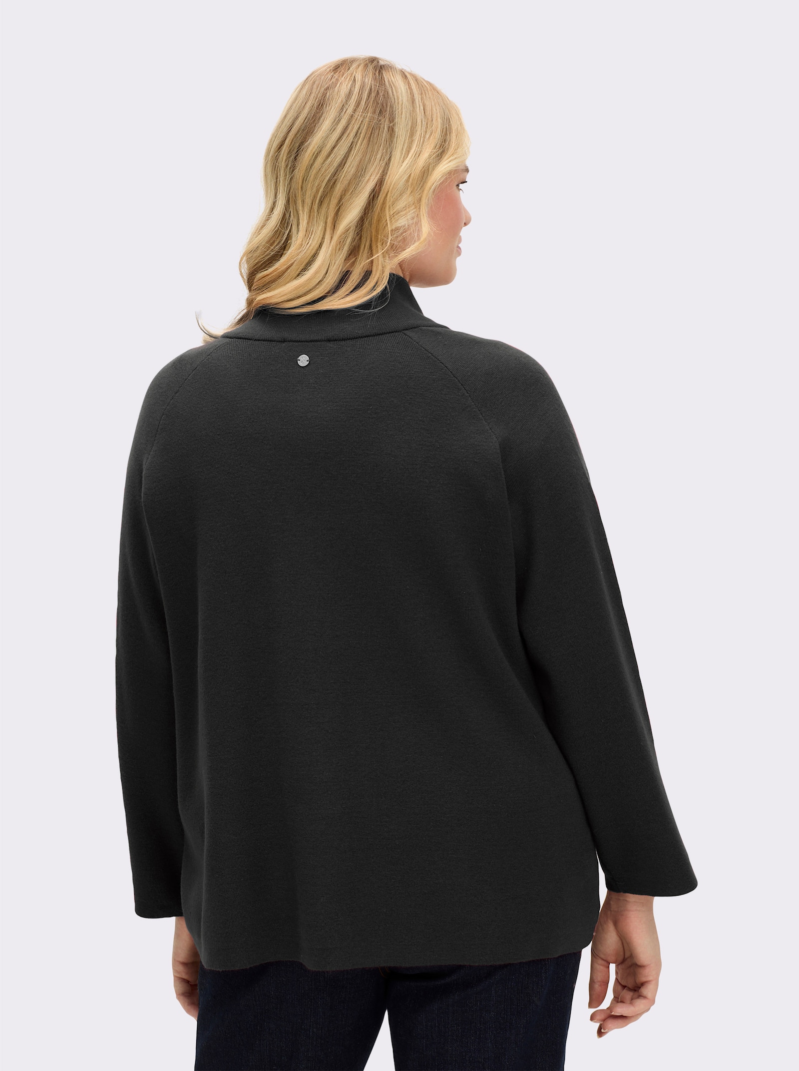 sheego Strickjacke mit weiten 3/4-Ärmeln - anthrazit-meliert