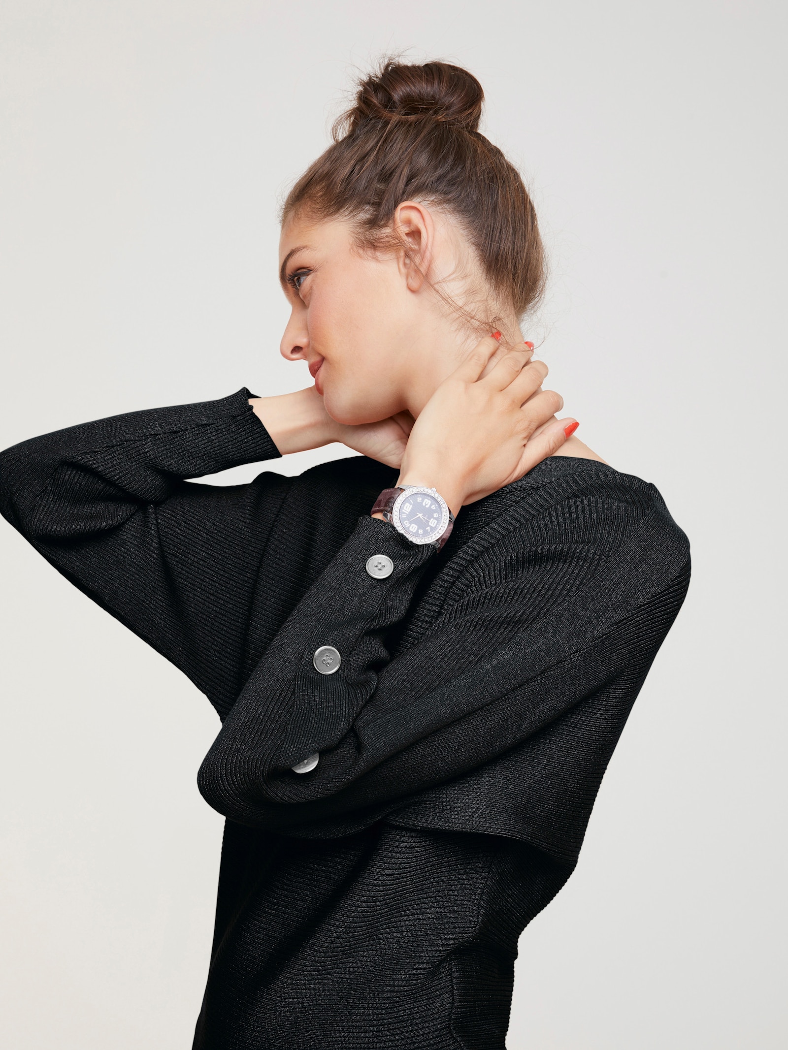 heine Rundhalspullover in Viskose-Qualität - schwarz