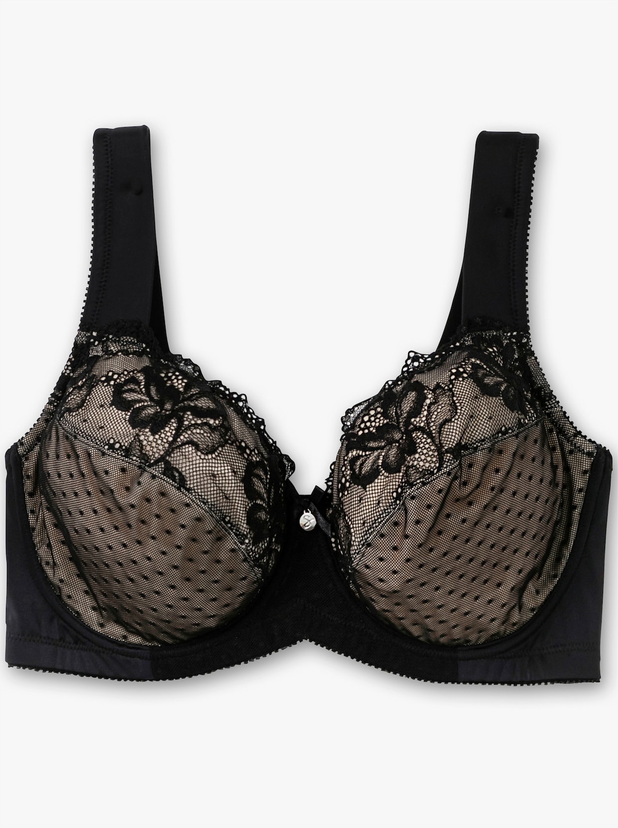 sheego Bügel-BH - schwarz + taupe