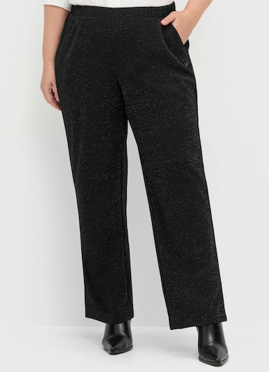sheego Stoffhose mit weitem Bein - schwarz