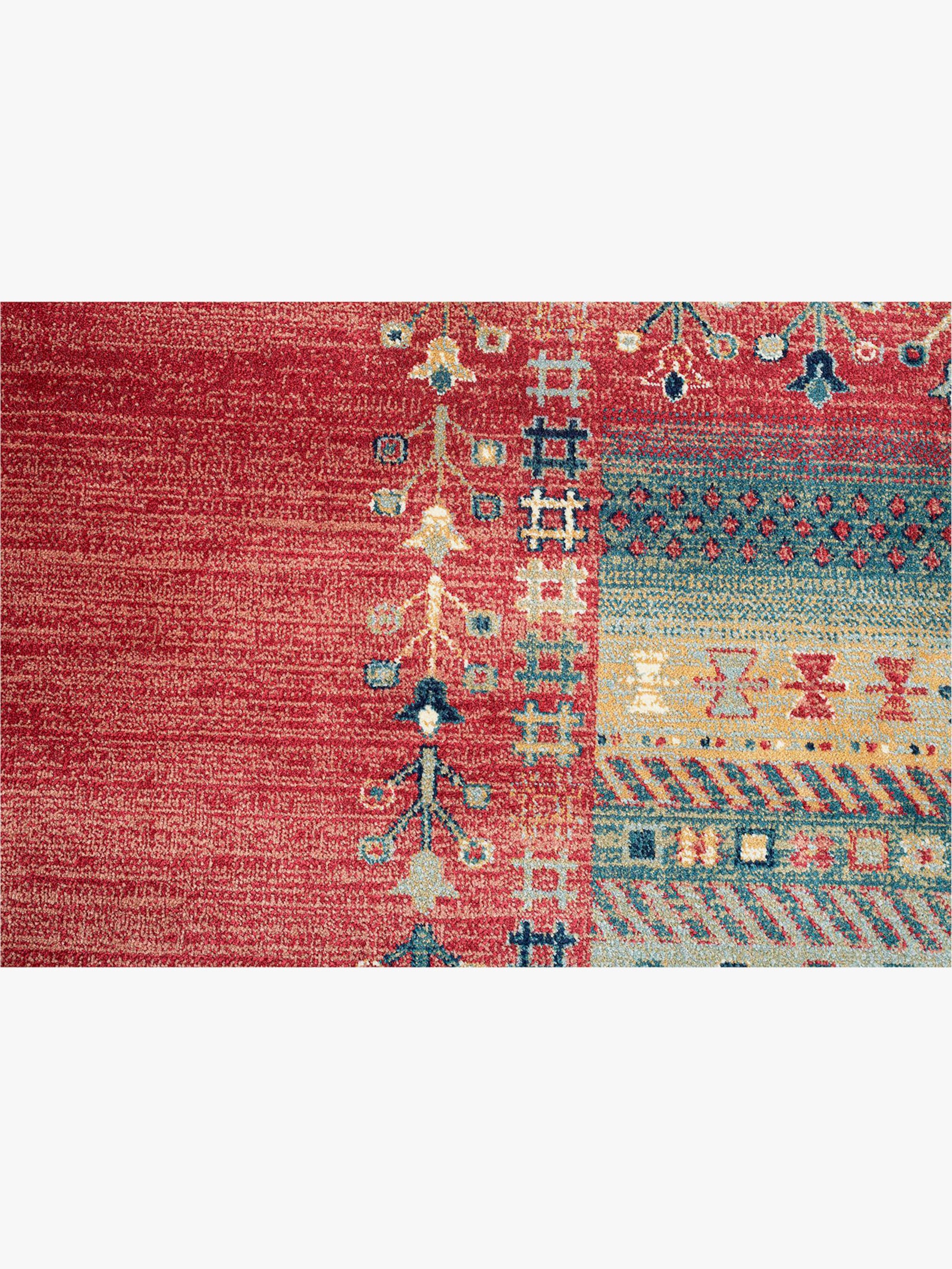 Theko Teppich - rot-gemustert