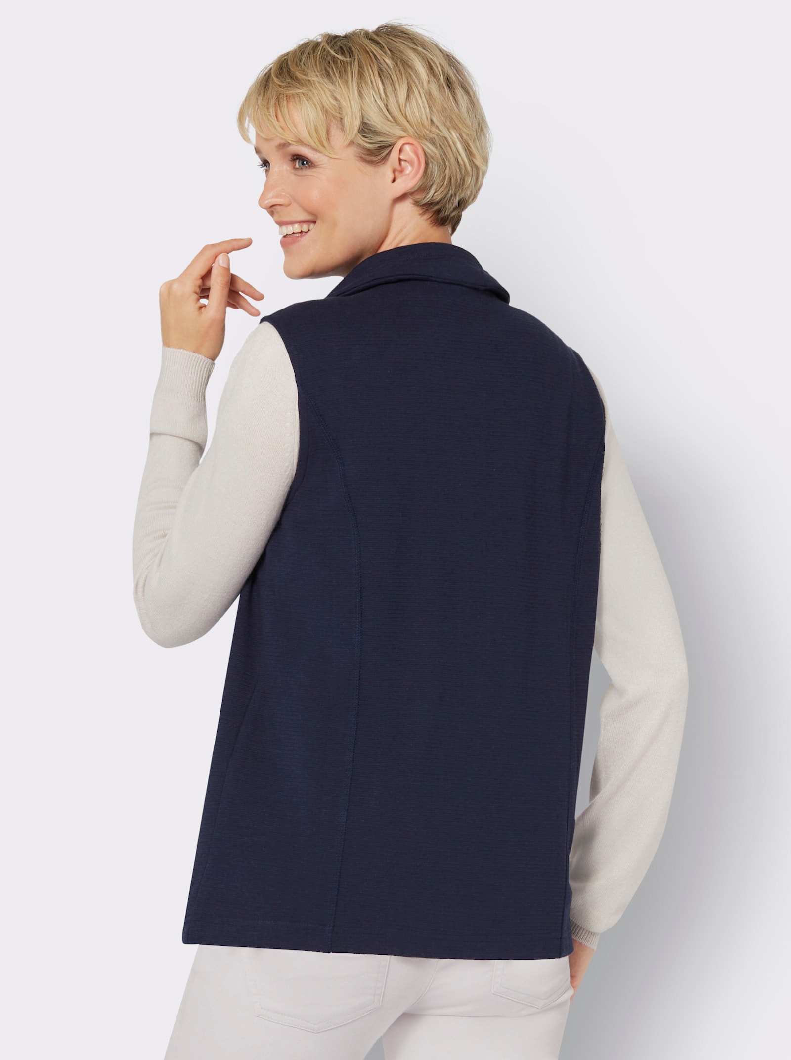 Jerseyweste in Ripp-Optik - marine