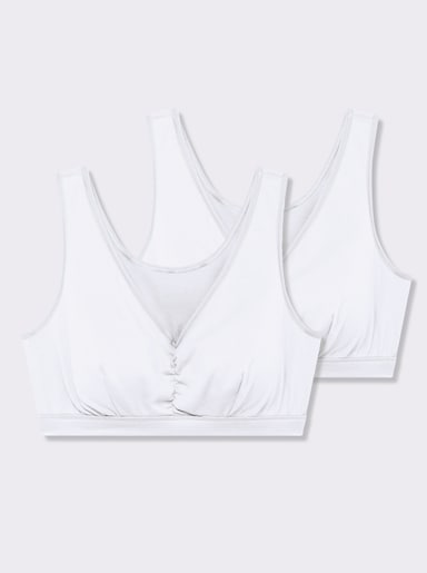 wäschepur Bustier mit doppeltem Softbund - 2 Stück weiß