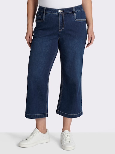 sheego 7/8-Jeans mit weitem Bein - blue-stone-washed