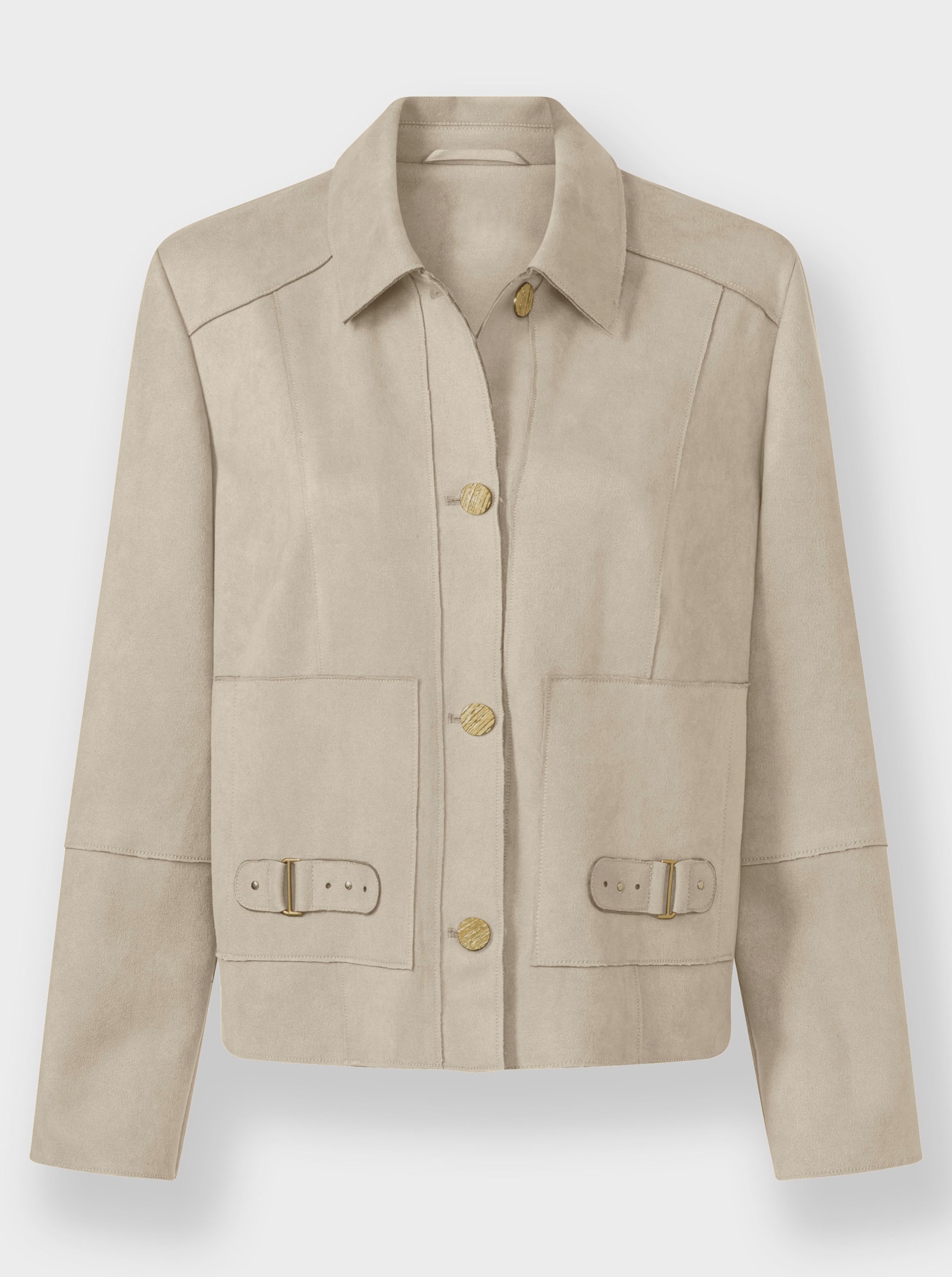 heine Lederimitatjacke mit aufgesetzten Taschen - schlamm