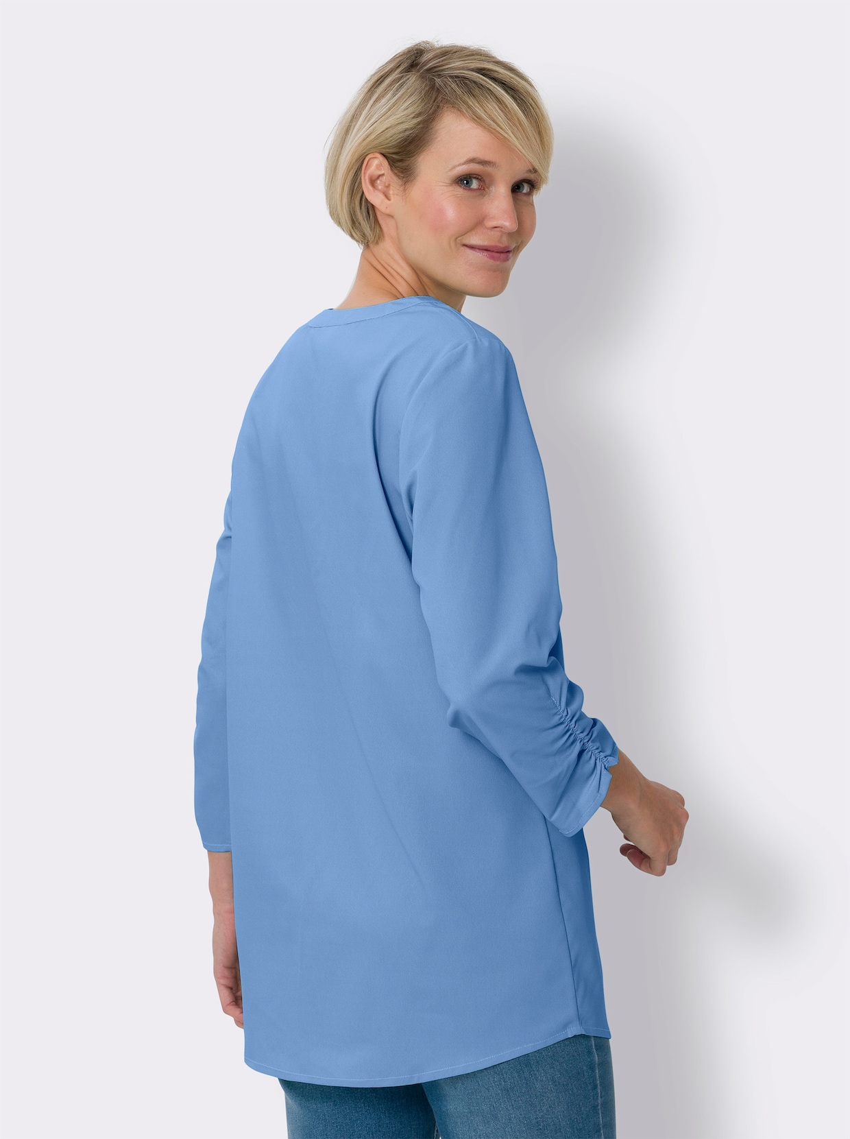 Longline blouse - hemelsblauw
