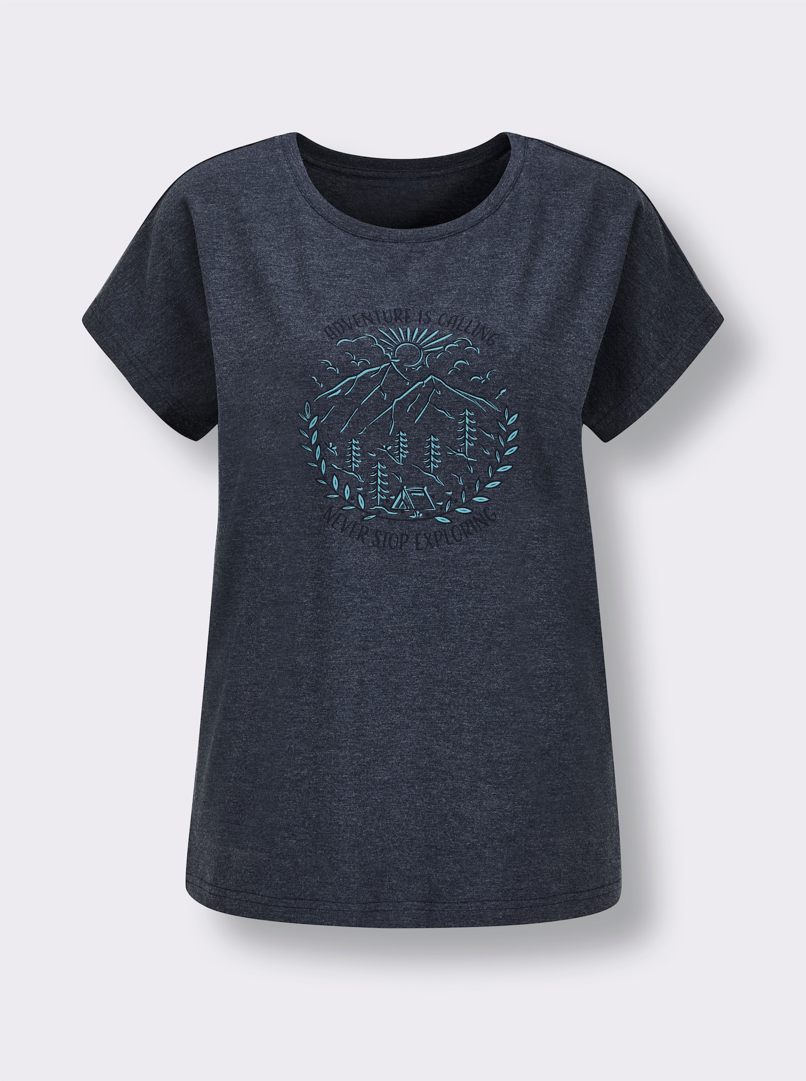 Catamaran Sports Freizeitshirt mit überschnittenen Schultern - dunkelblau-meliert