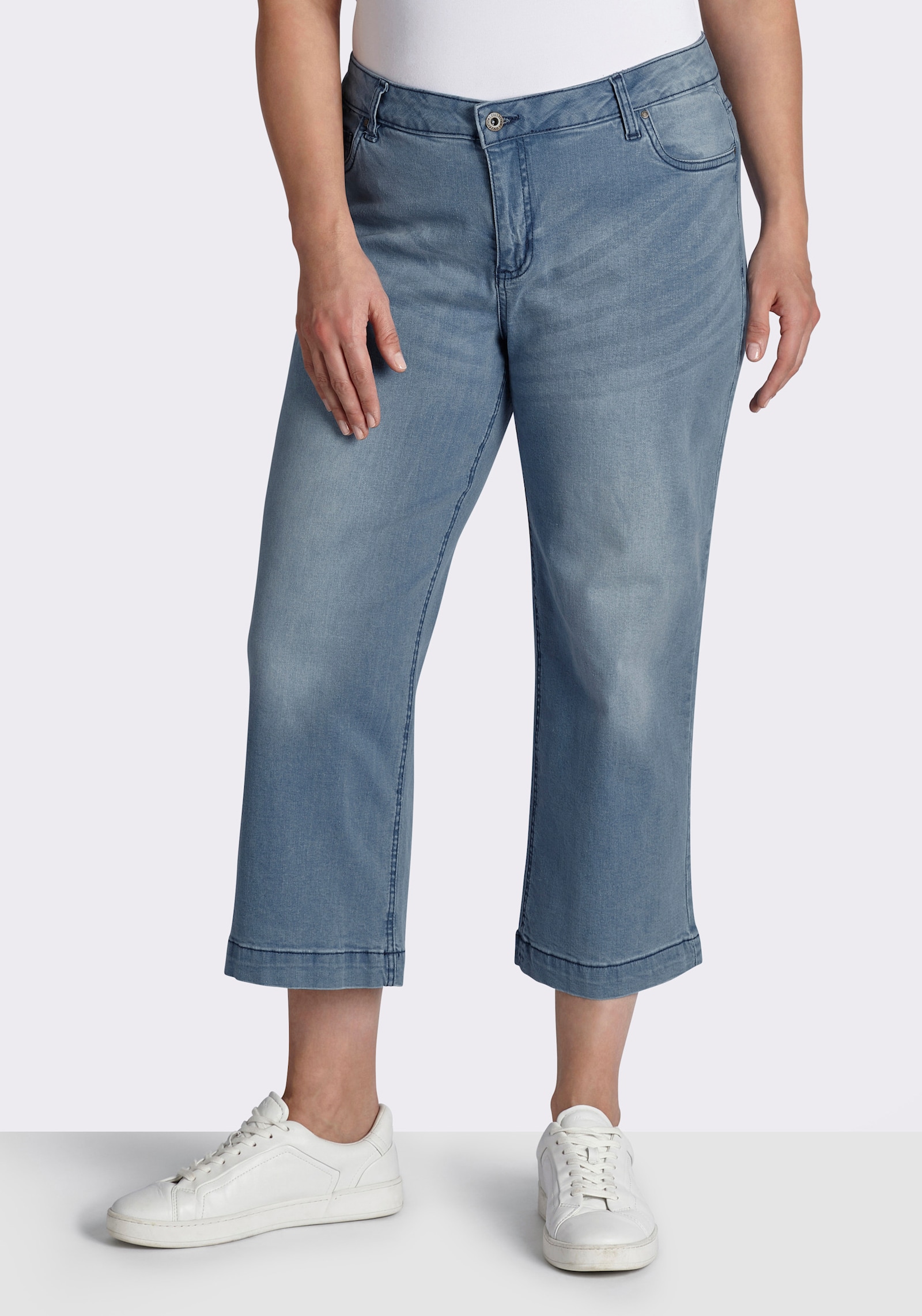 Culotte mit Waschung vorne. - blue-bleached
