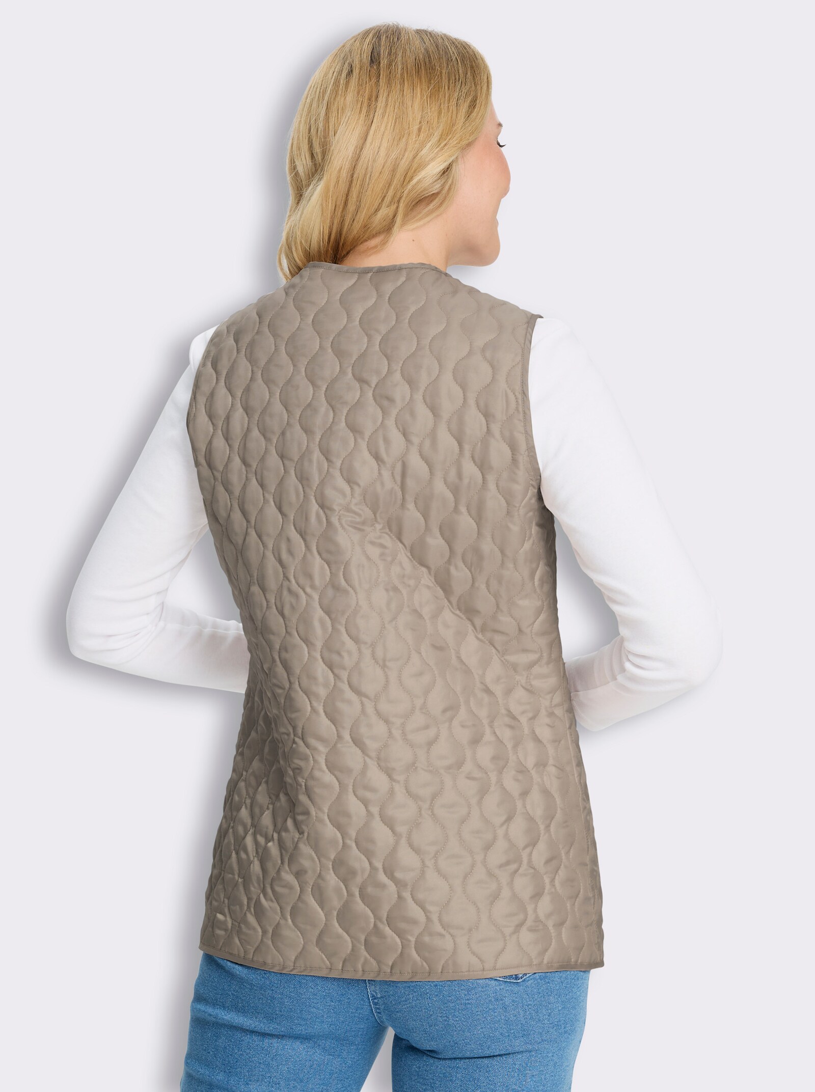 Steppweste mit Wattierung - beige