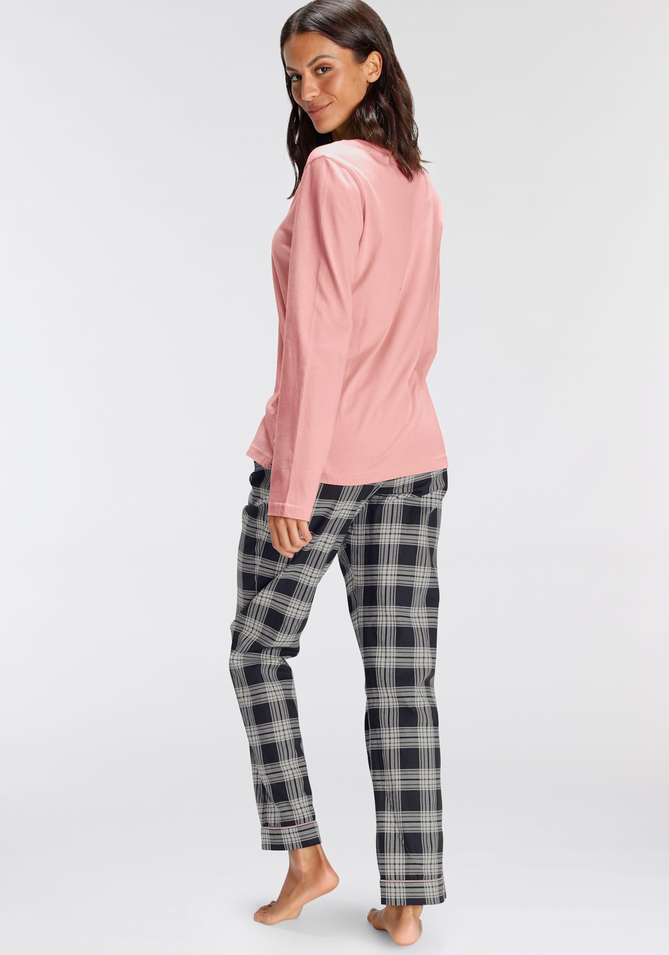 Pyjama donkerroze/zwart/grijs geruit, foto 2