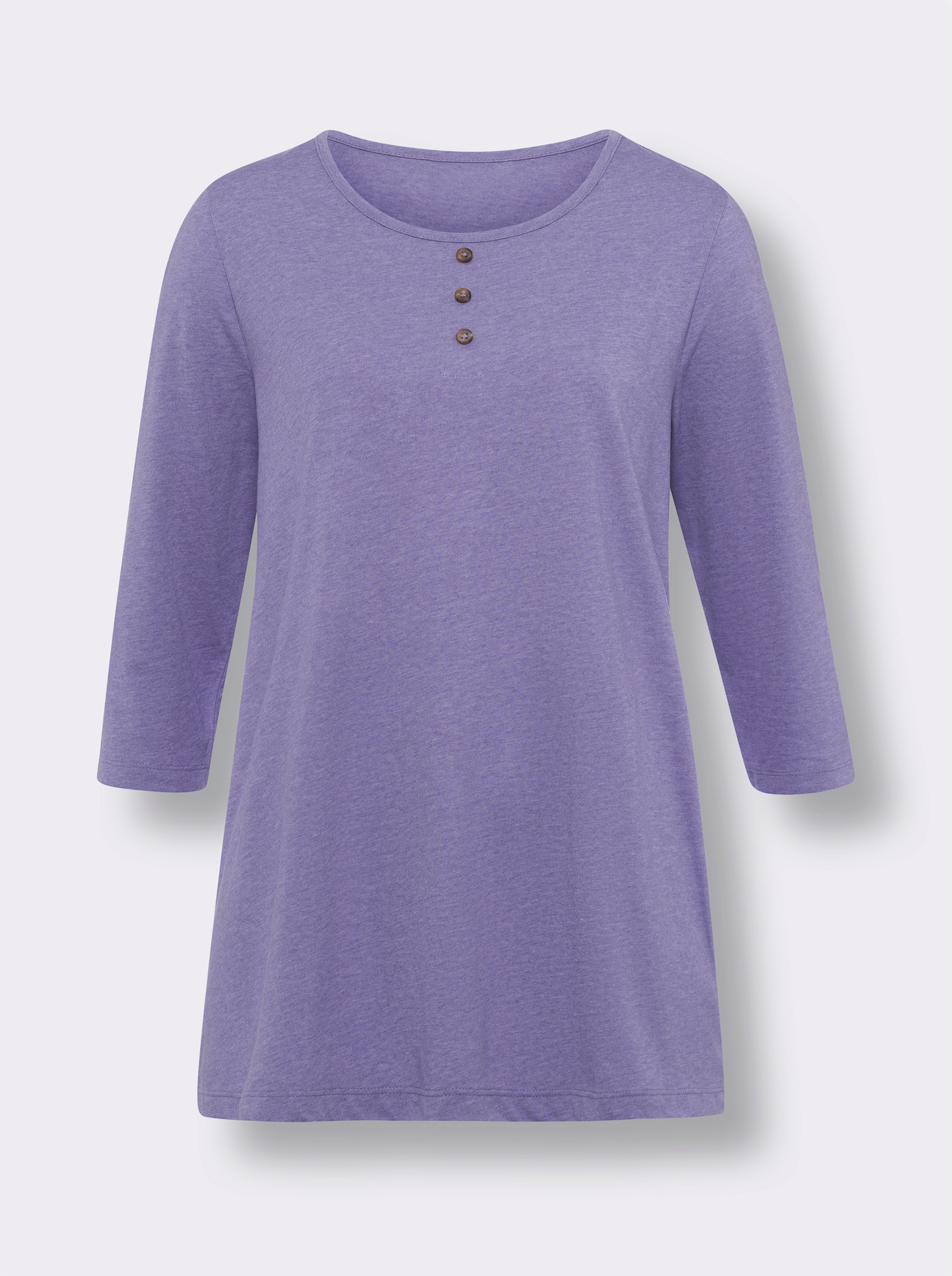 Longshirt mit 3/4-Ärmeln - lavendel-meliert