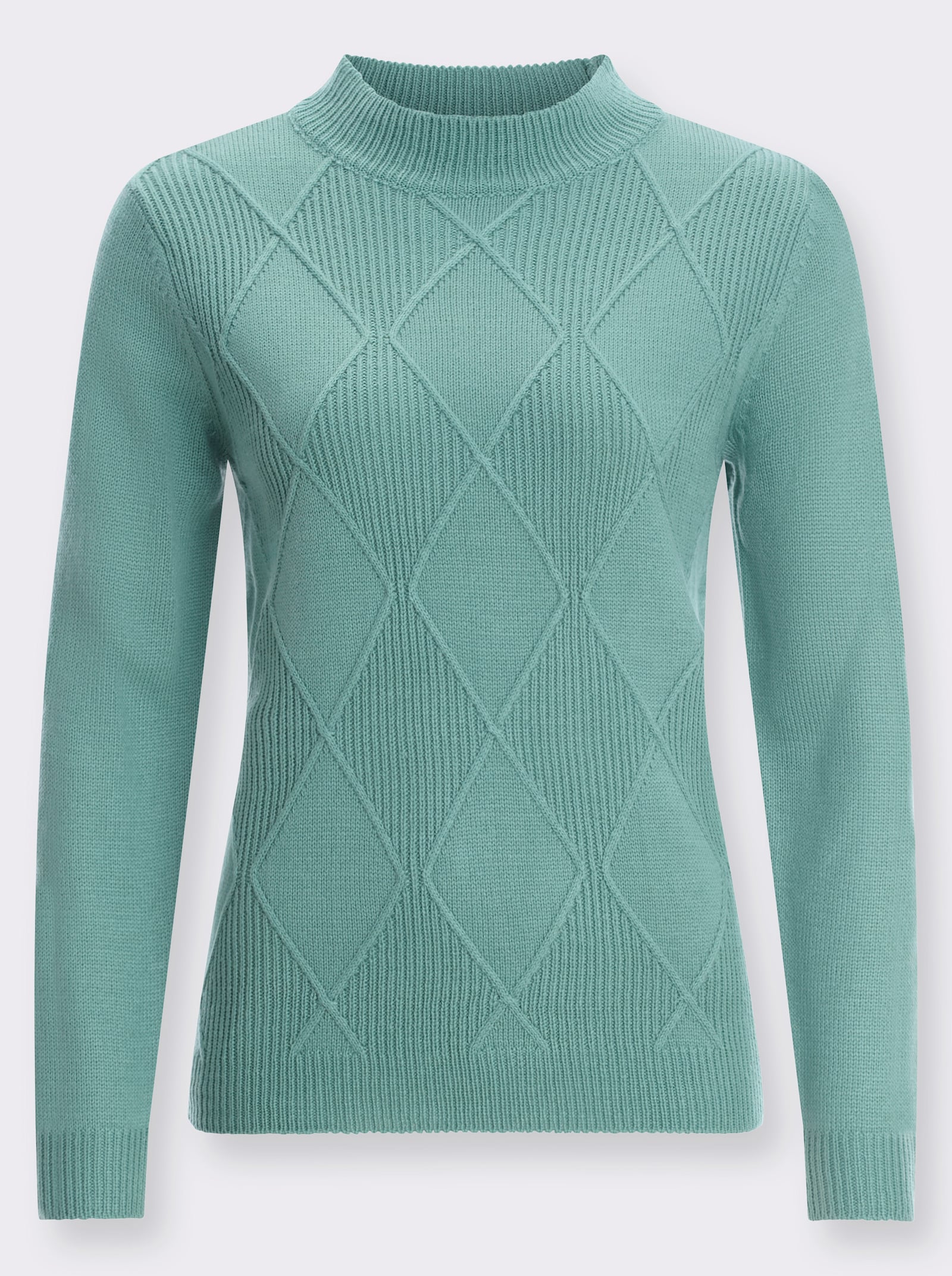 Tröja med halvpolo med långa ärmar - salvia