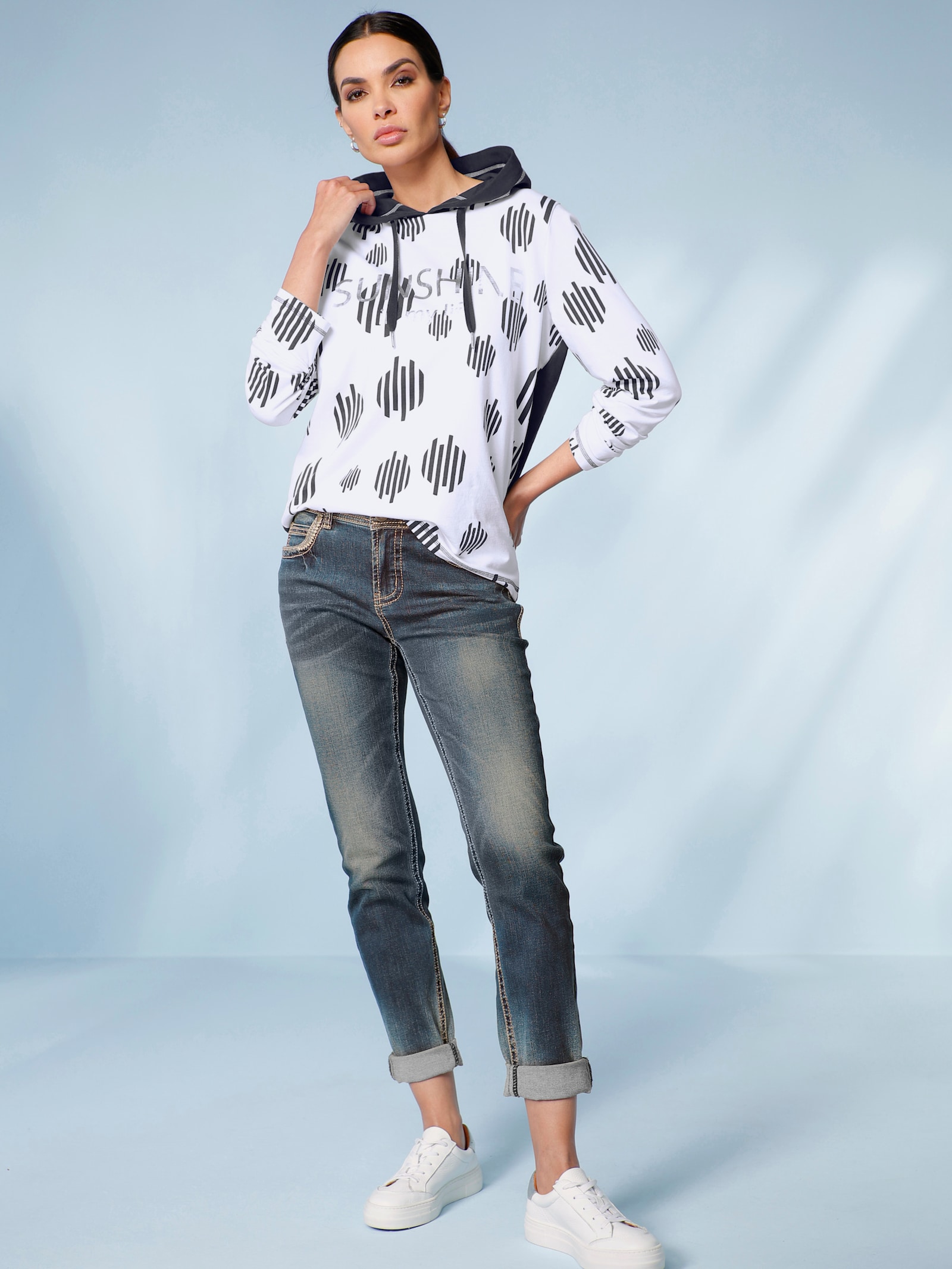 heine Röhrenjeans mit Stickerei - blue stone