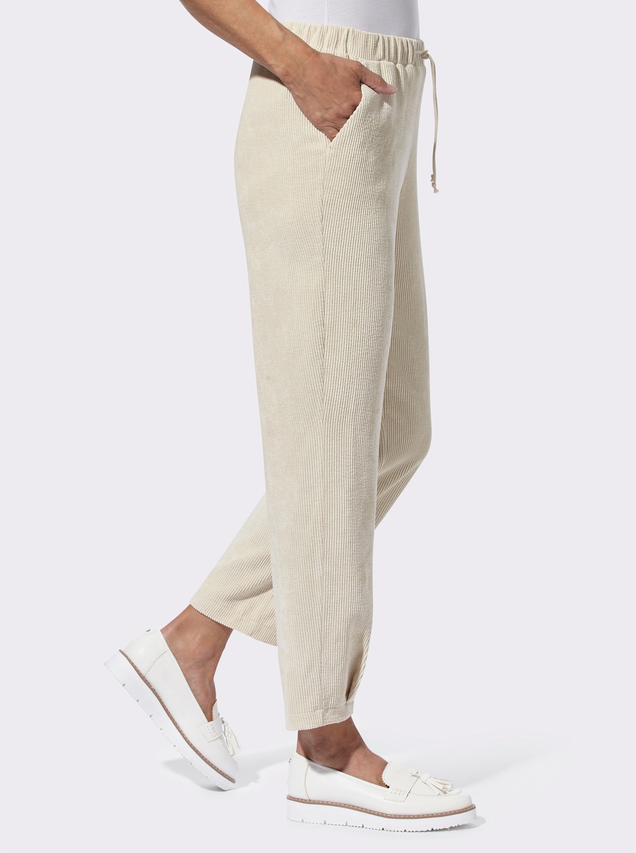 Pantalon velours - écru