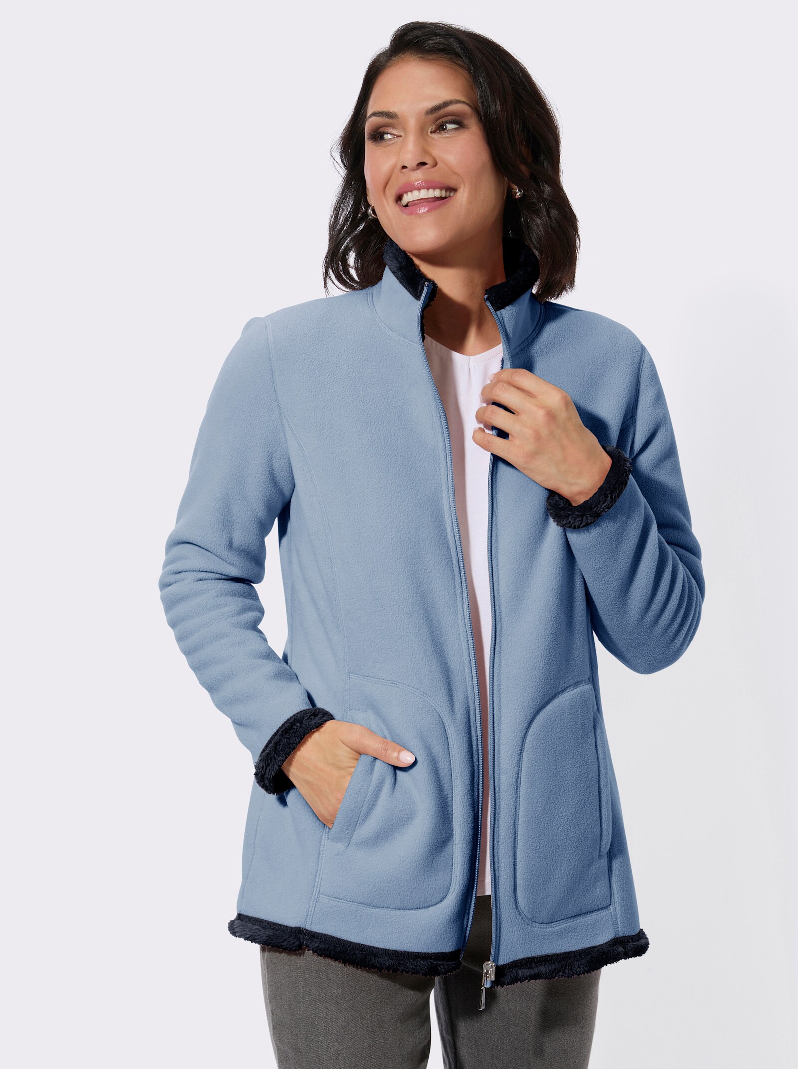 Wendejacke mit Wende-Funktion - eisblau-marine