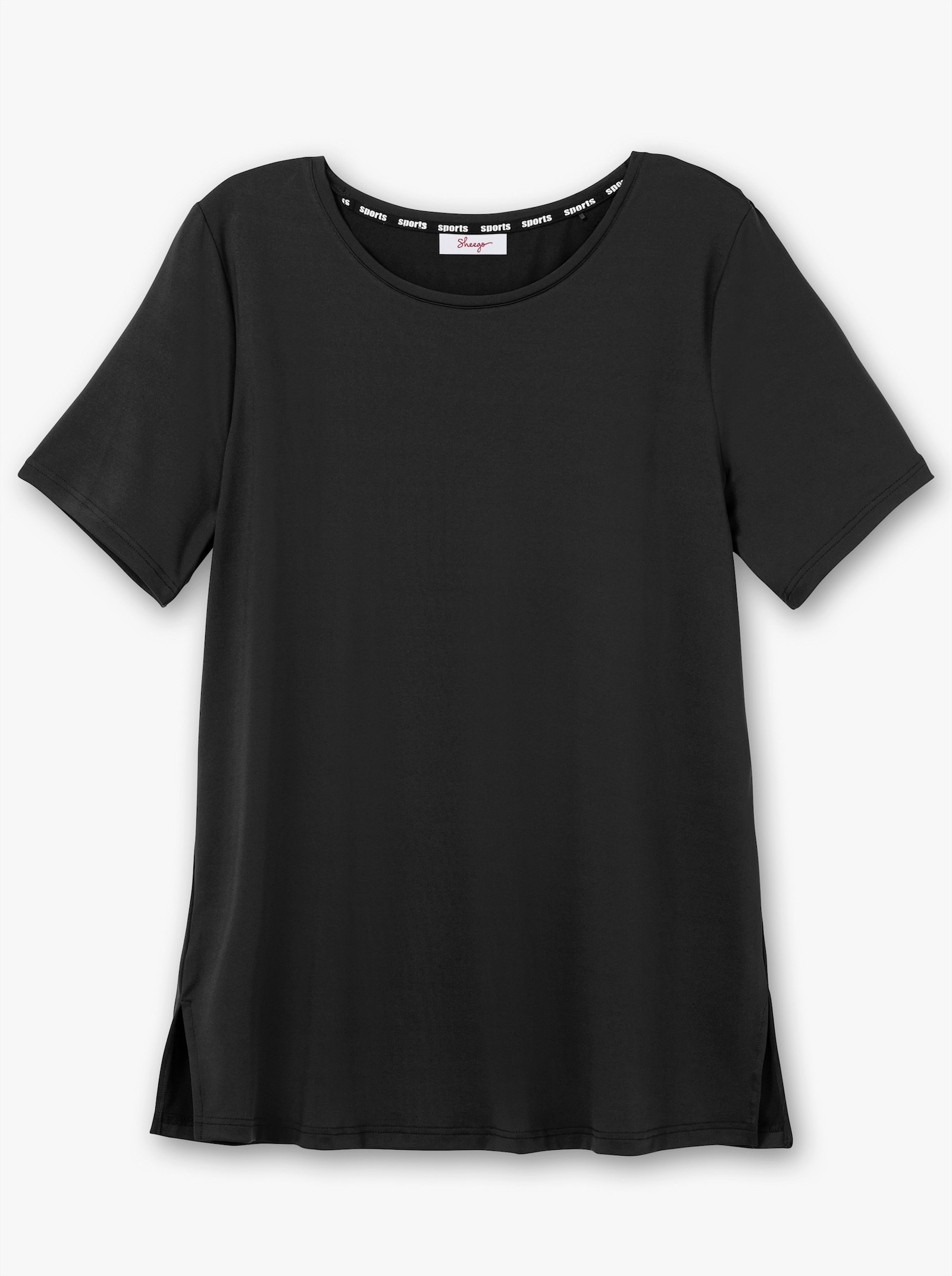 sheego Functioneel shirt in lang model - zwart