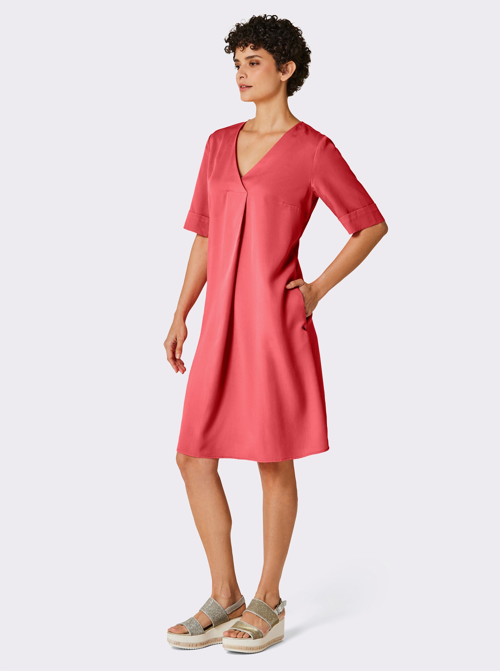 CREATION L PREMIUM A-Linien-Kleid aus reinem Lyocell - grapefruit
