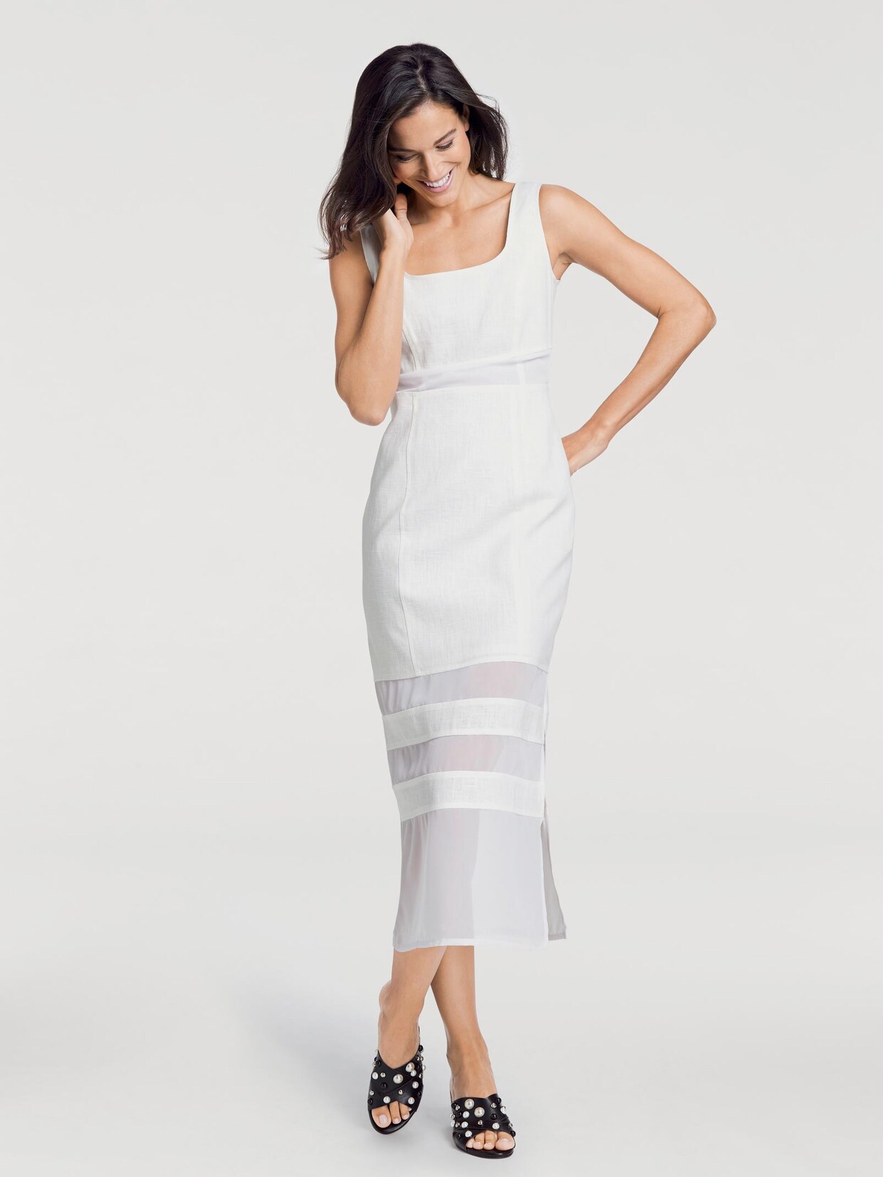 Rick Cardona Leinenkleid - weiß