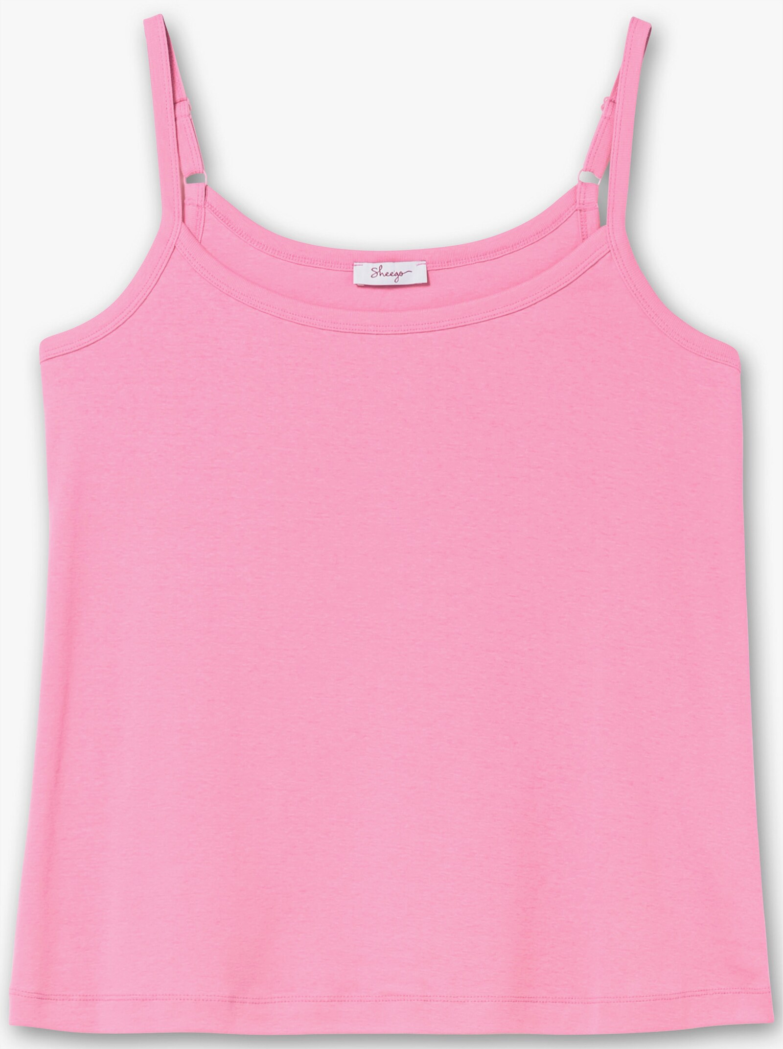 sheego Débardeur spaghetti en qualité côtelée - fuchsia floral