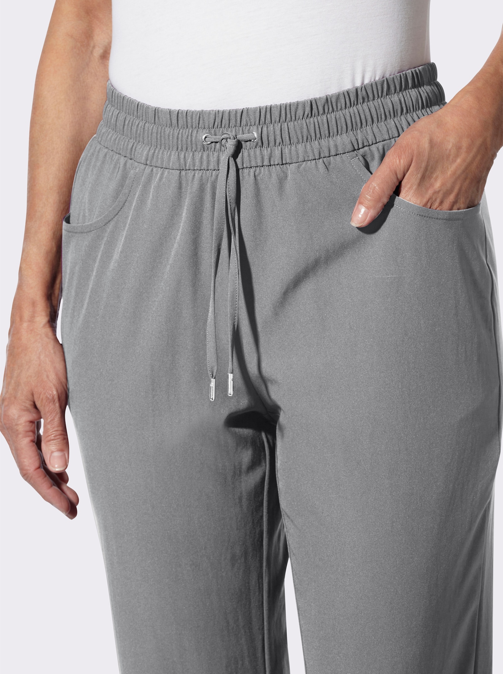 7/8-Hose atmungsaktiv und pflegeleicht - steingrau