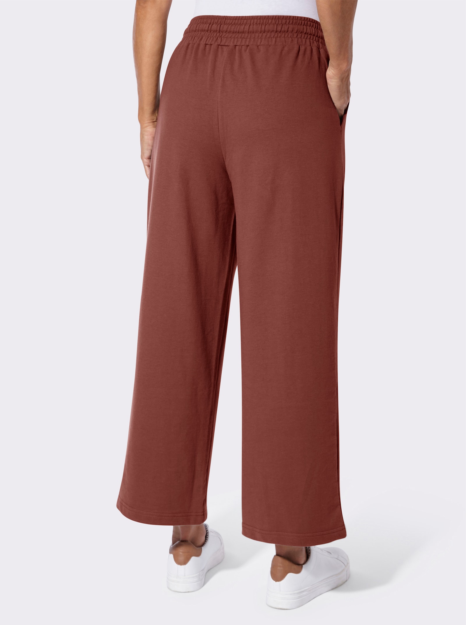 Sweathose mit Rundum-Dehnbund - rotbraun